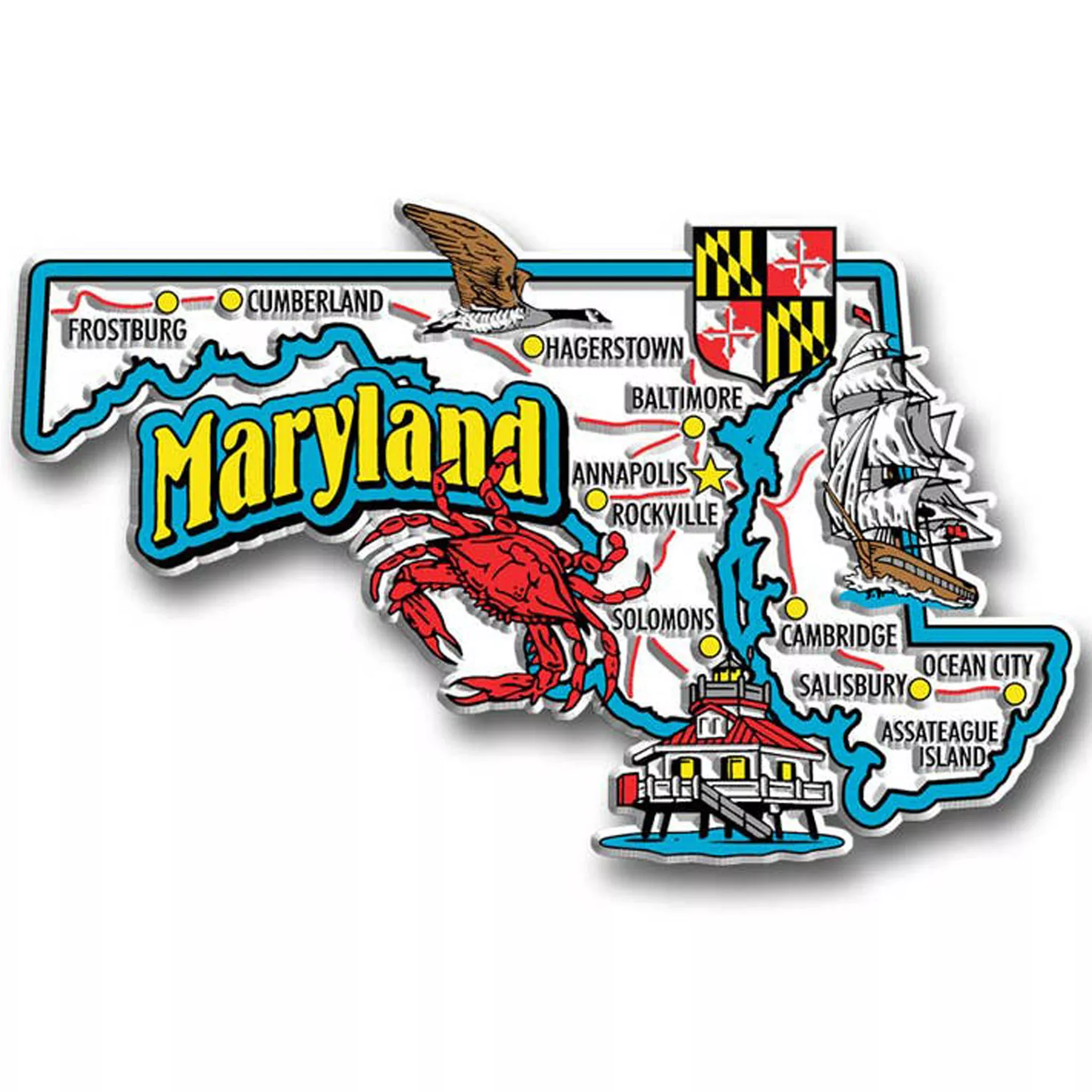 Maryland State Shaped Jumbo Magnet