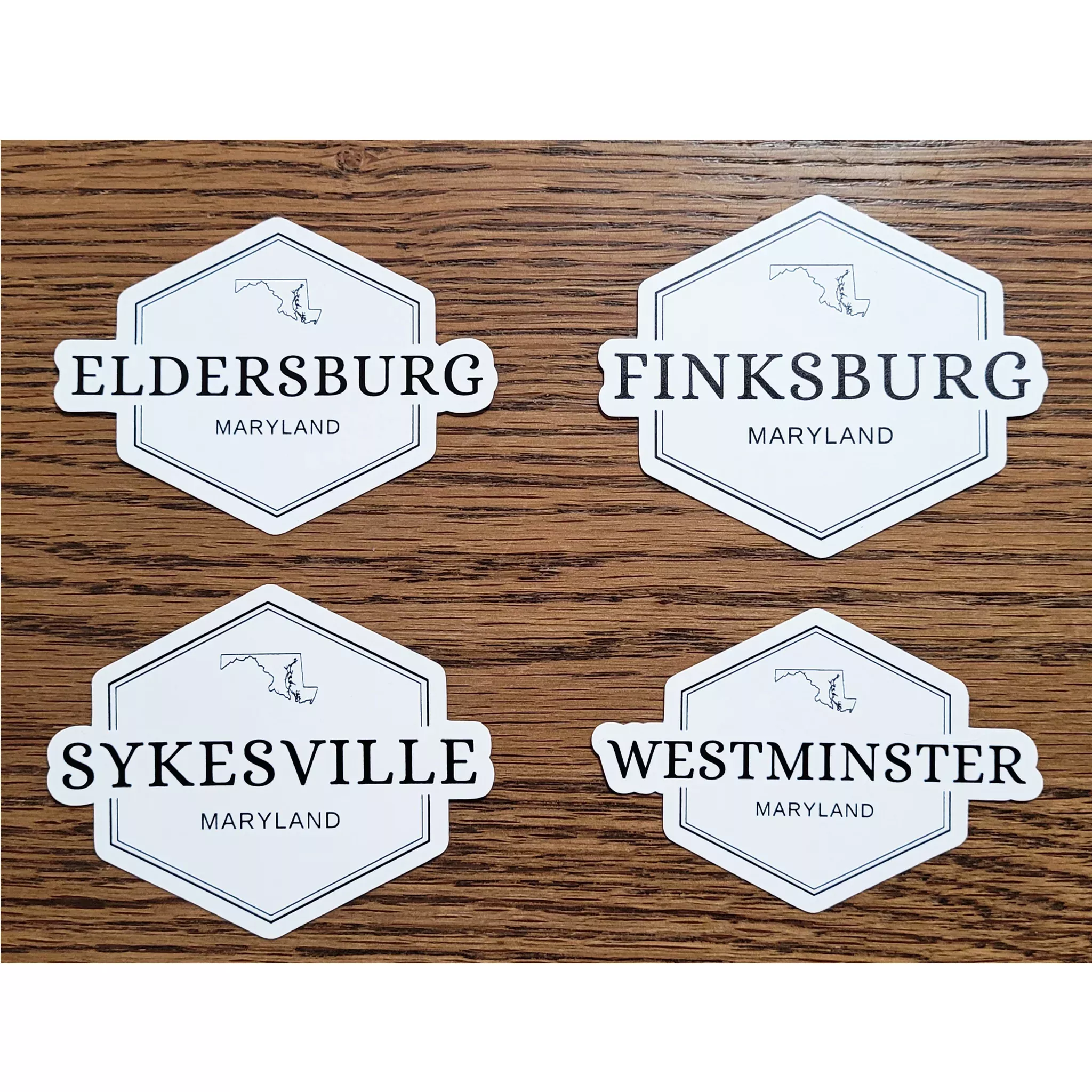 Maryland Town Names Die Cut Vinyl Sticker - Assorted