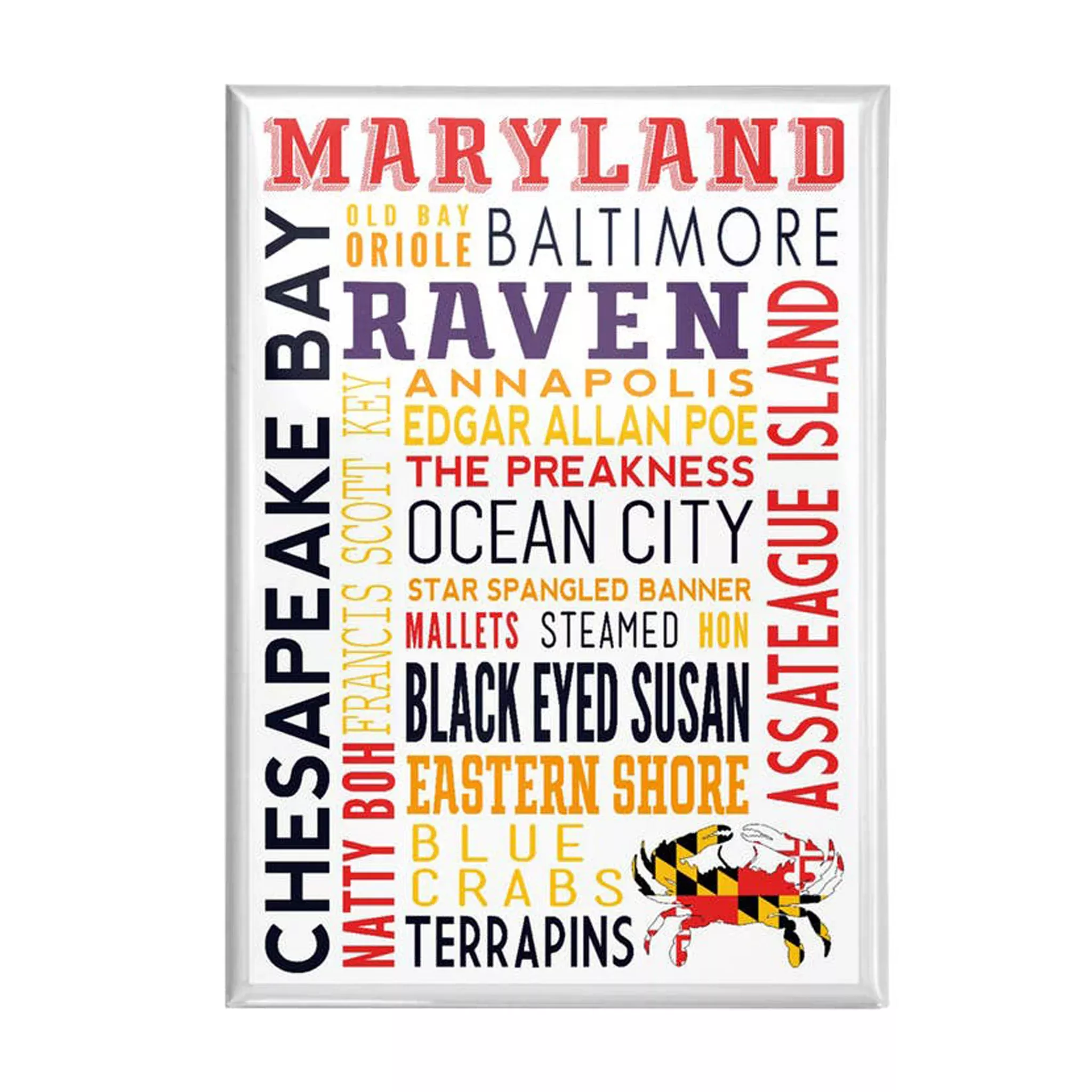 Maryland Words Collage Magnet