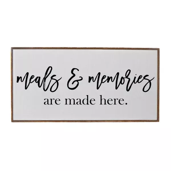 "Meals & Memories Are Made Here" Horizontal Wood Sign - PW021