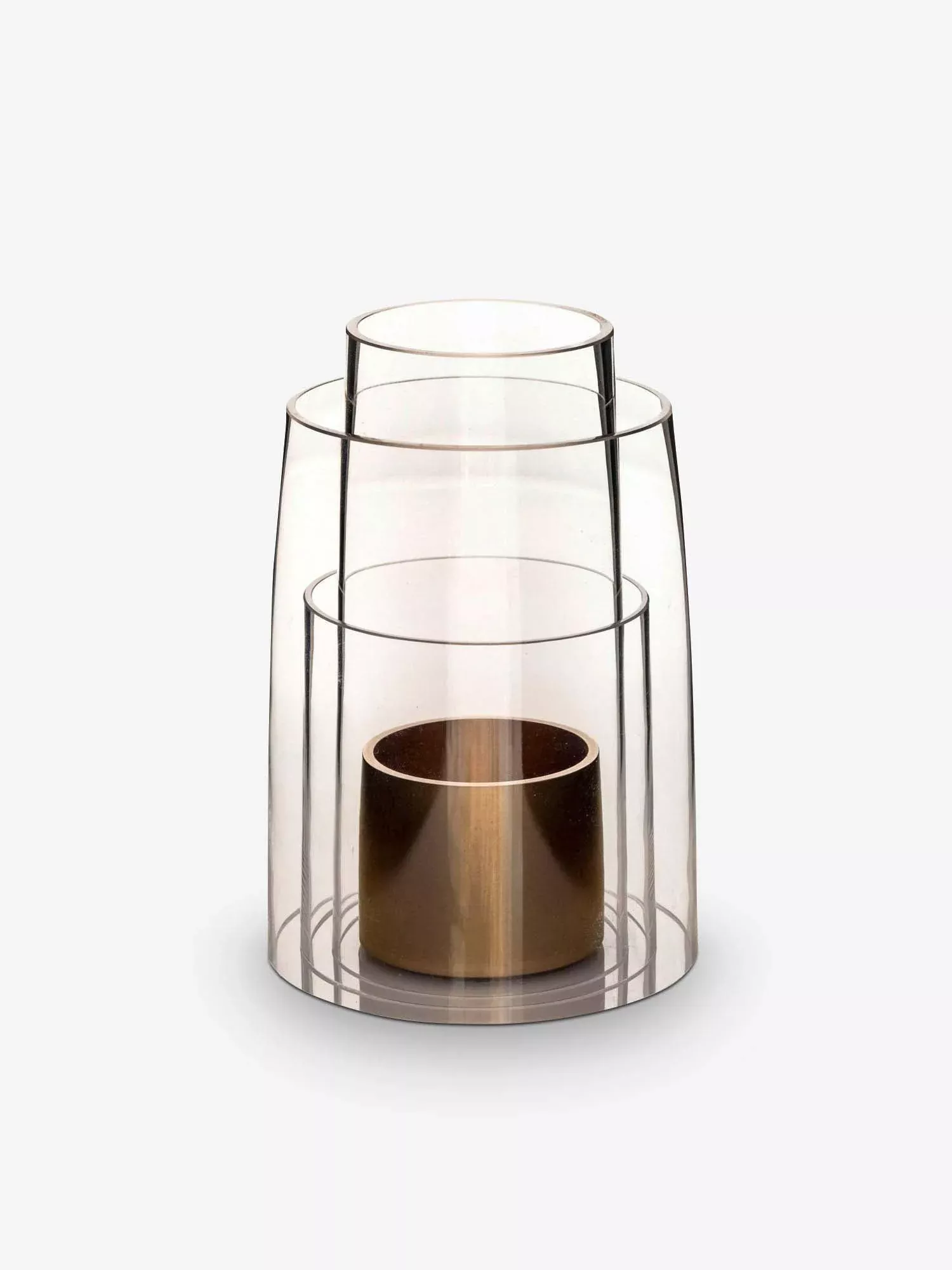 Medium Hurricane Lantern with 24k Gold Candle Holder