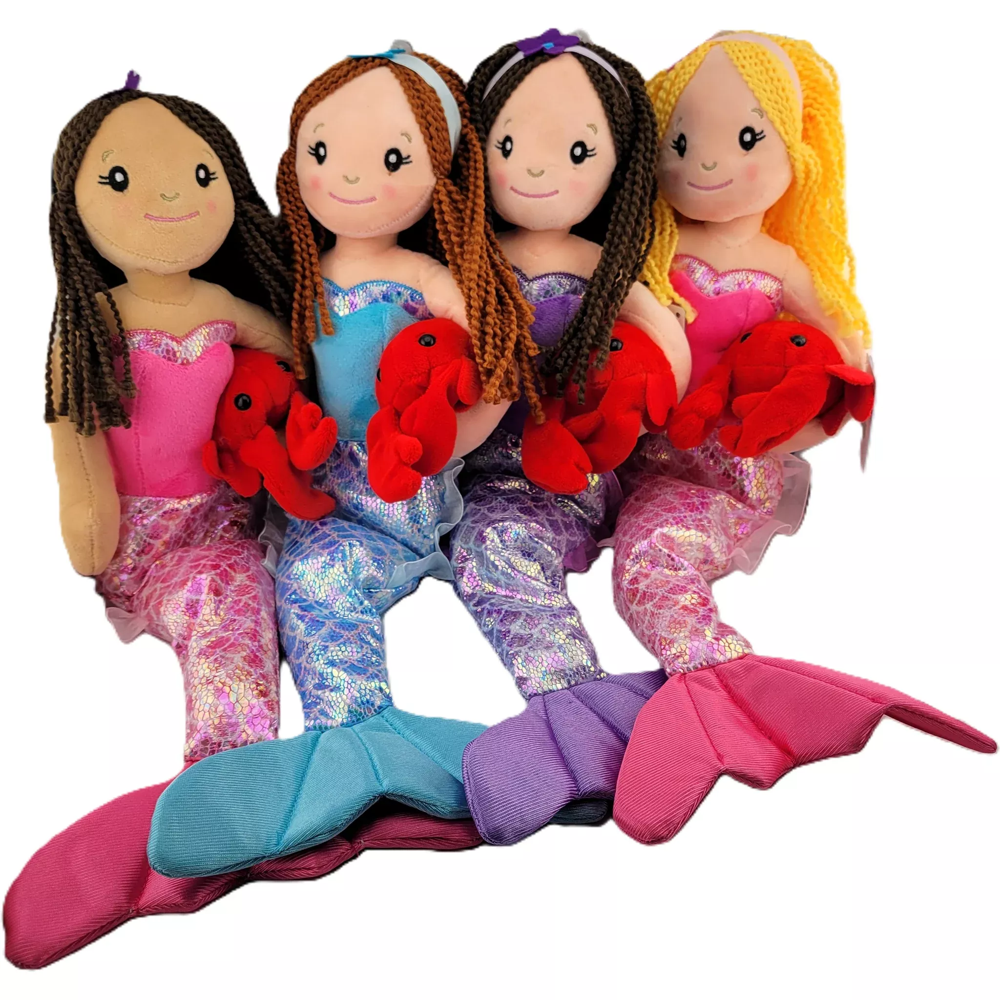 Mermaid Doll with Red Crab Friend Plush Toy - Assorted Styles