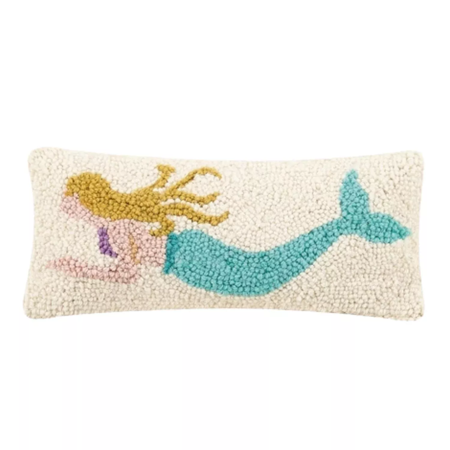 Mermaid Hook Pillow, 12" x 5"