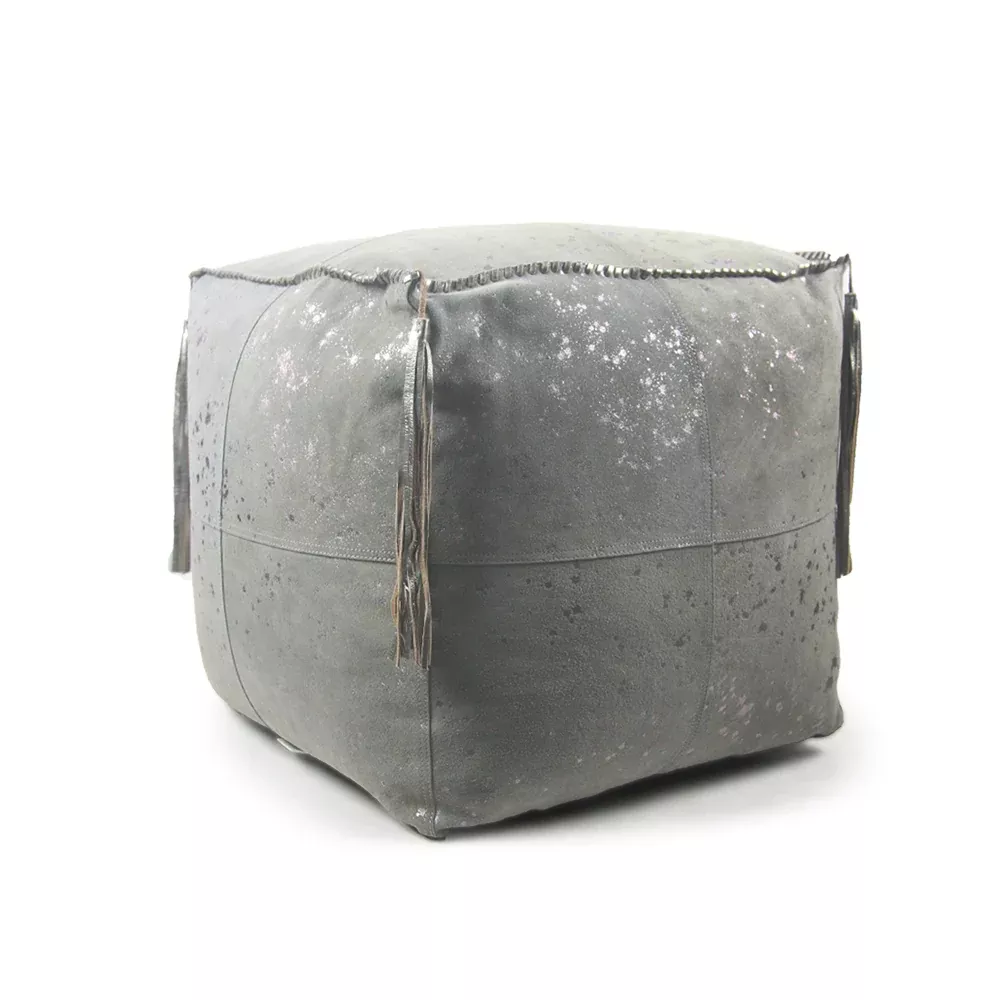 Metallic Dappled Ottoman/ Pouf/ Foot Rest