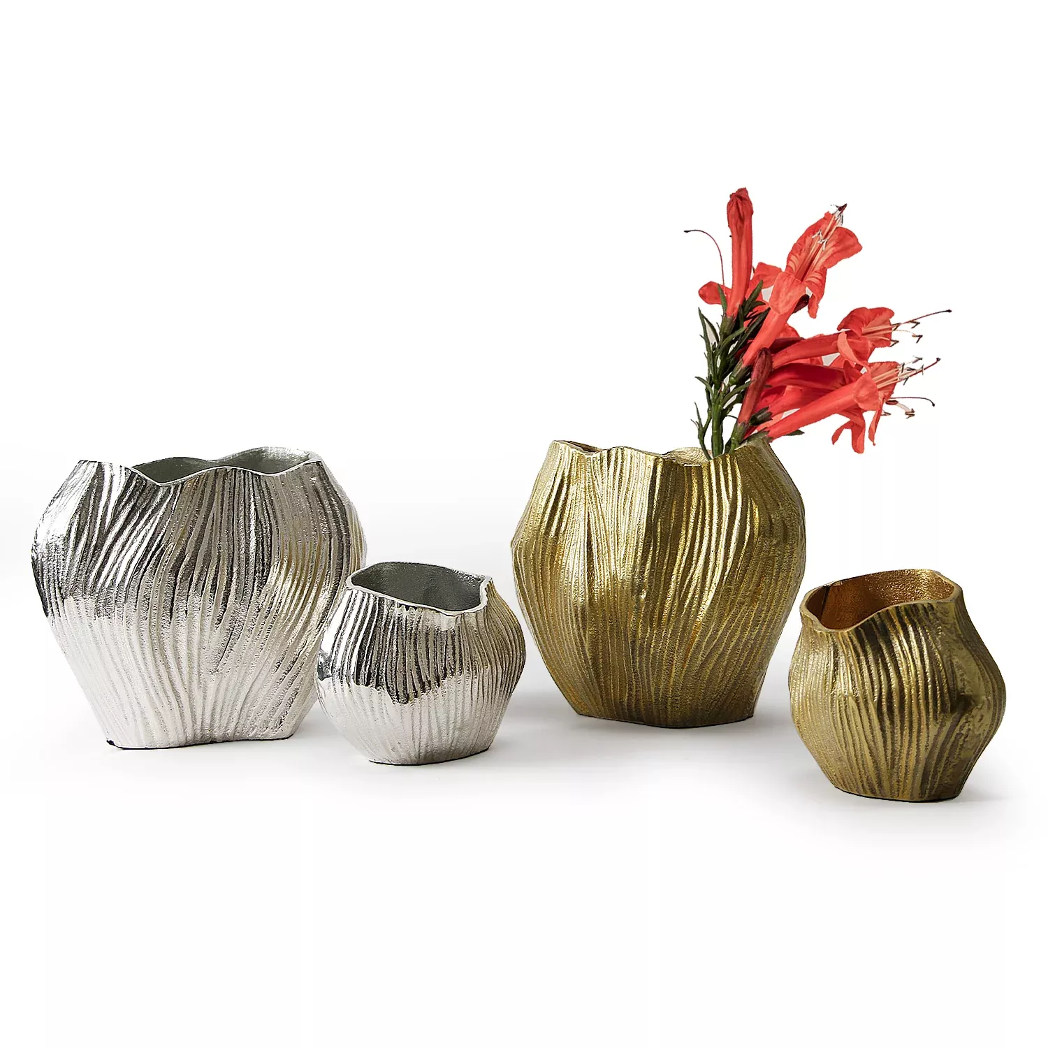 Metallic Edge Trim Flower Vase