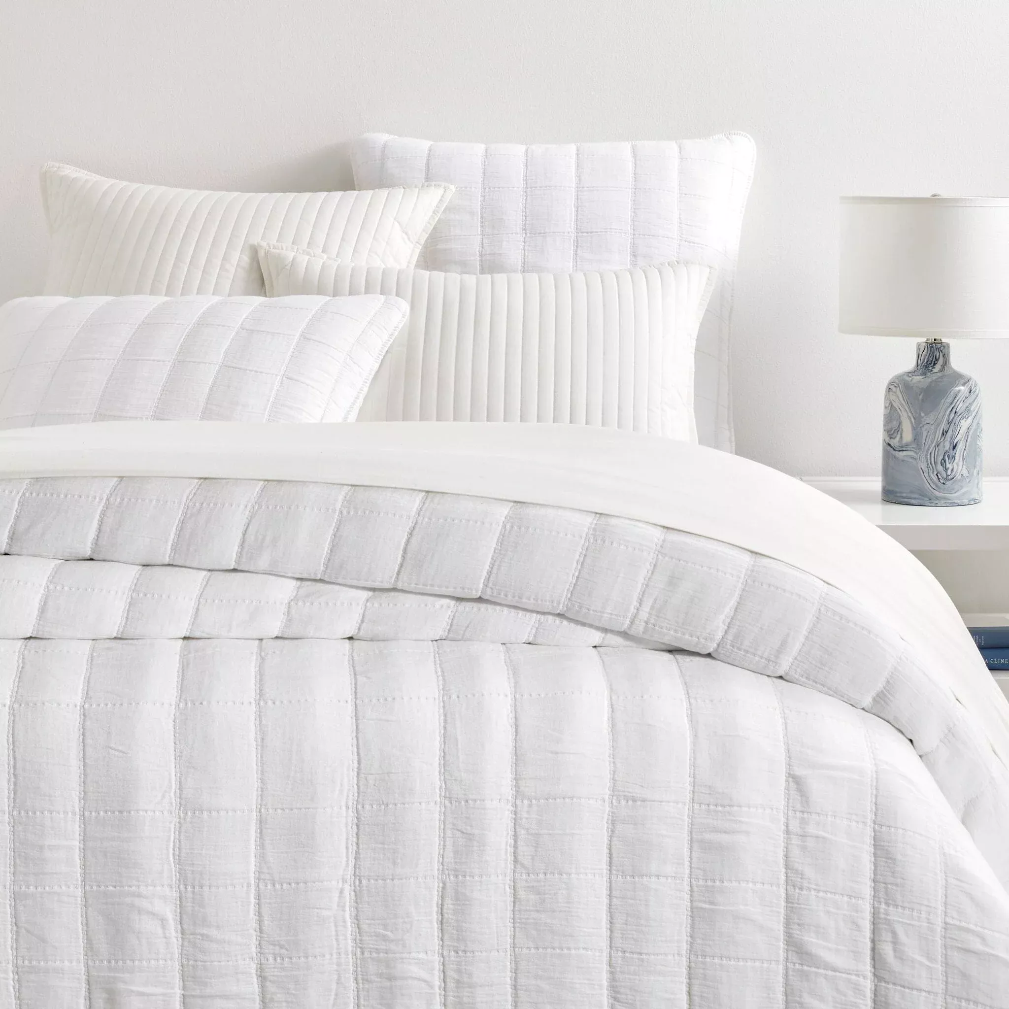 Monet White Quilted Coverlet