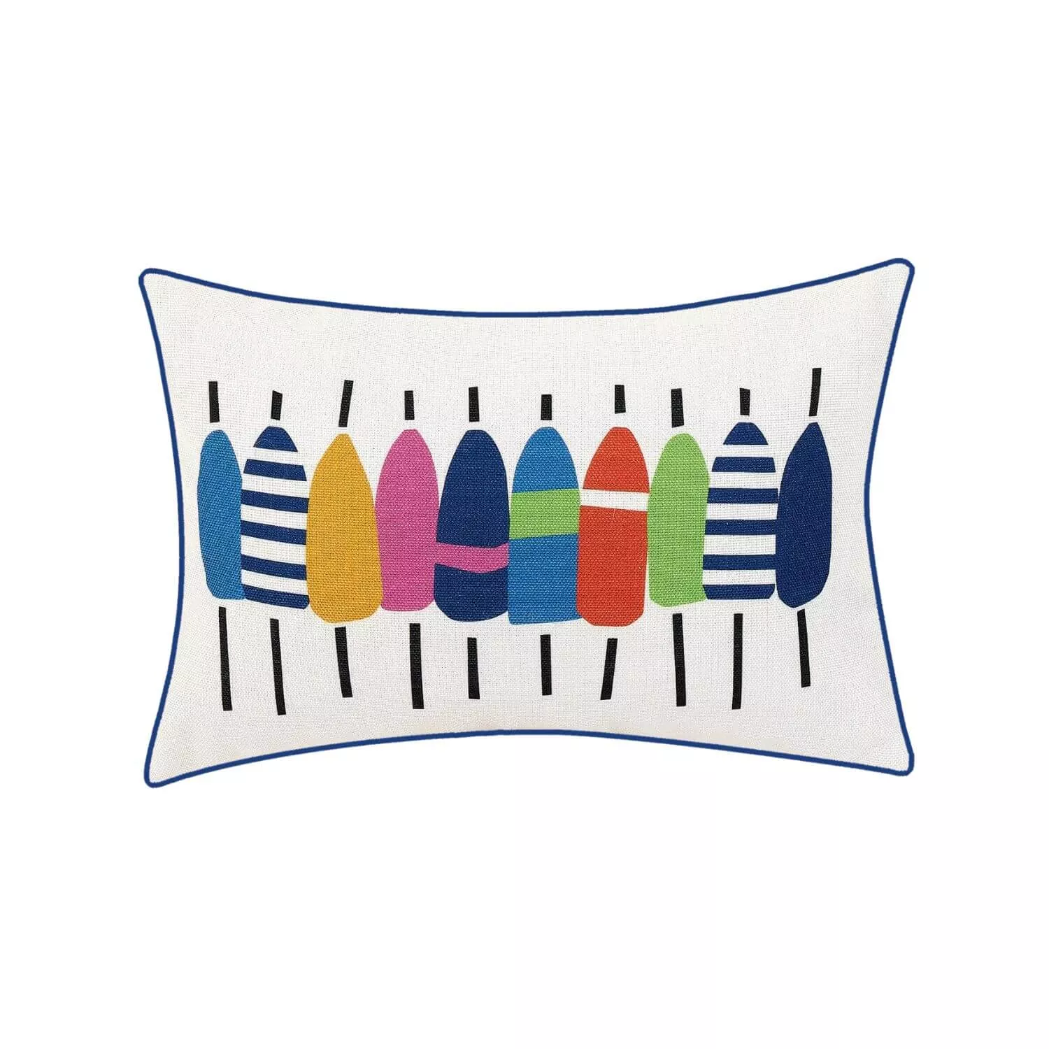 Multi Colored Buoy Printed Pillow, Kate Nelligan Design