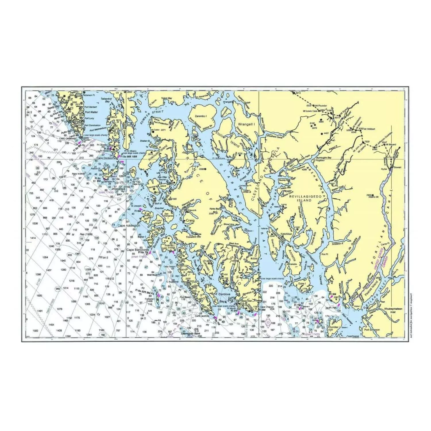 Nautical Chart Placemats, Alaska Coastal Maps, Set of 4