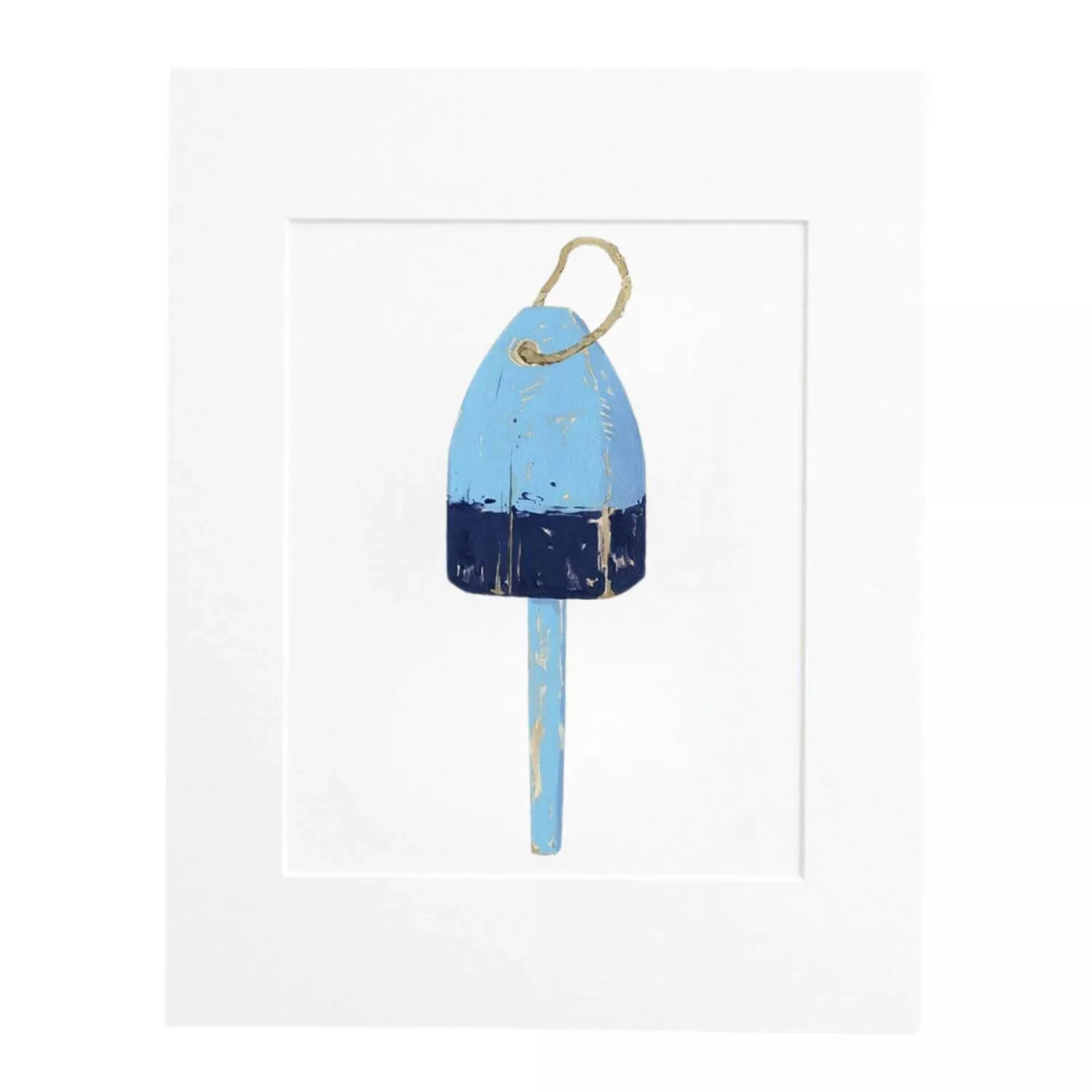 Nautical Lobster Buoy Print, Blue and Navy Buoy Wall Print, 8 x 10
