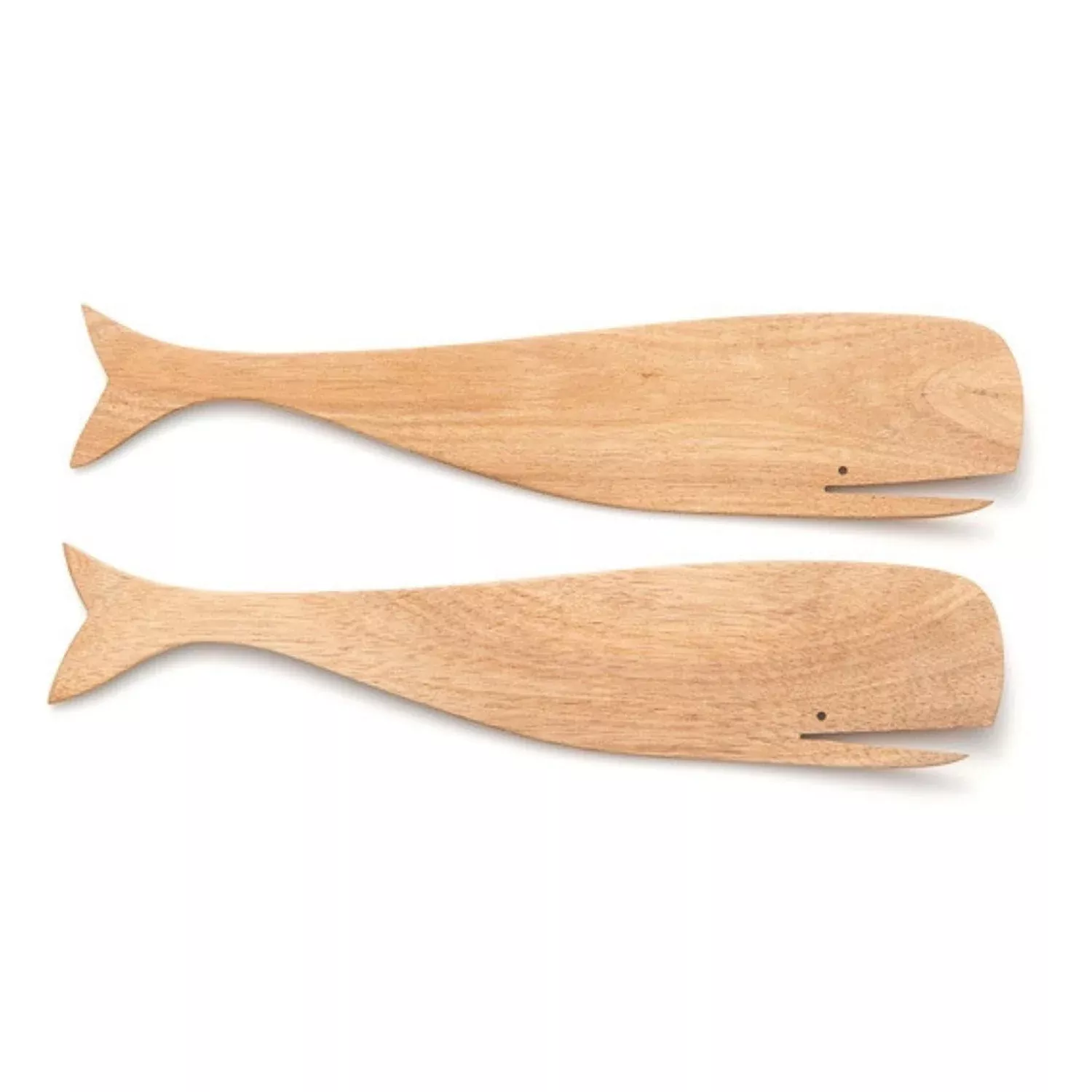 Nautical Whale Wooden Salad Servers