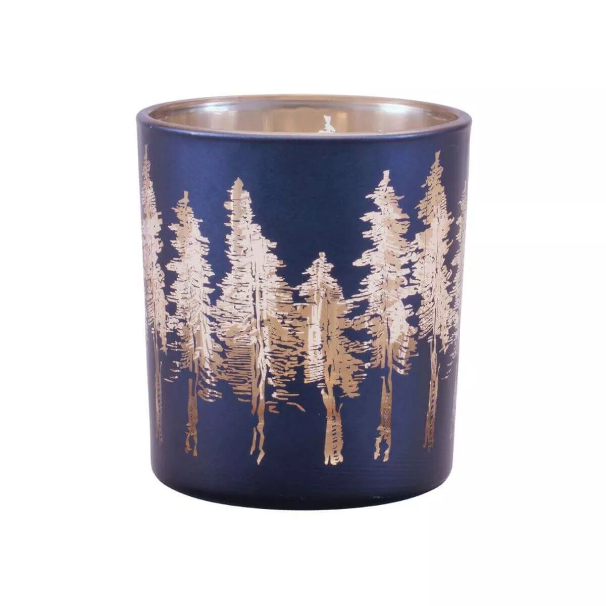 Navy Glass Votive Candle Holder, 3"