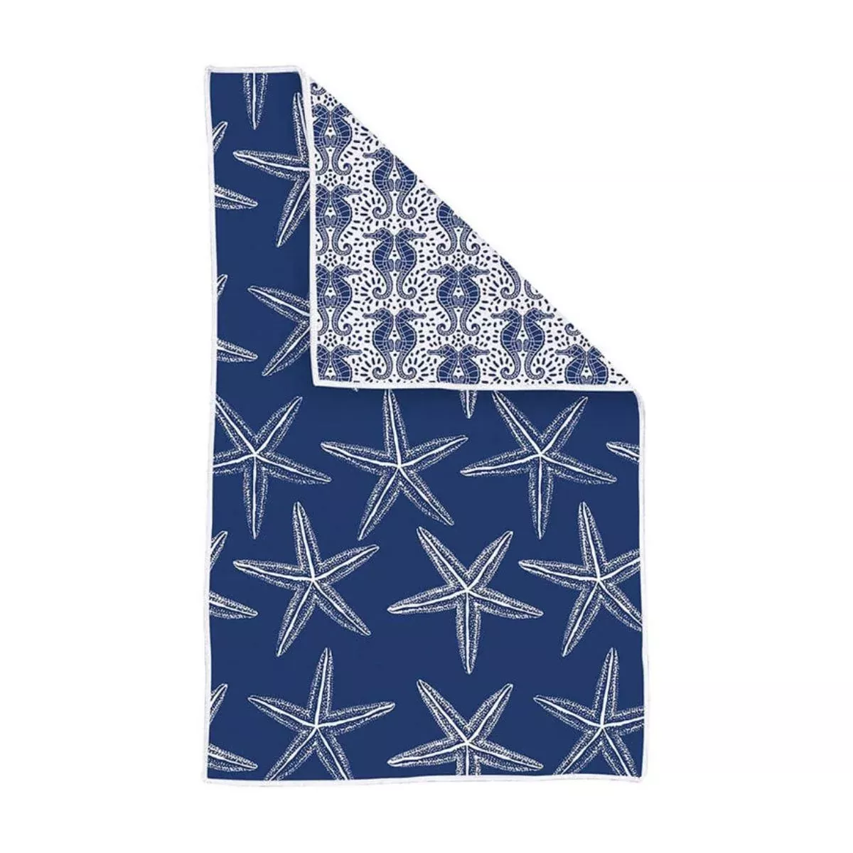 Navy Starfish Eco Kitchen Tea Towel