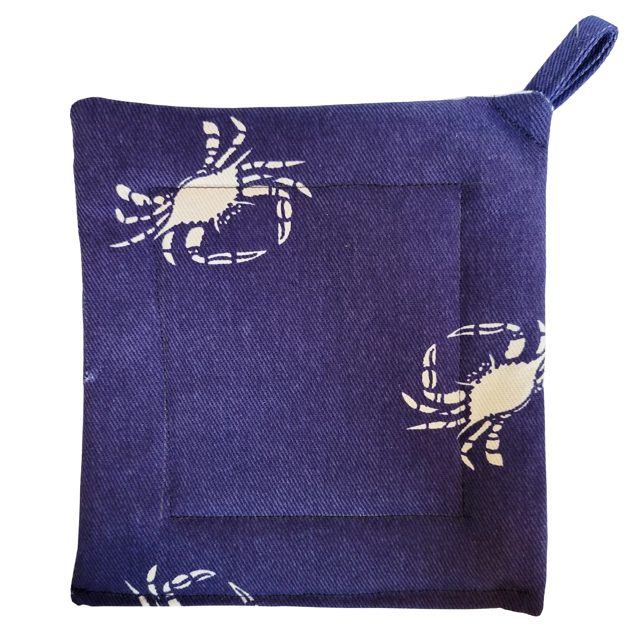 Navy & White Crabs Potholder