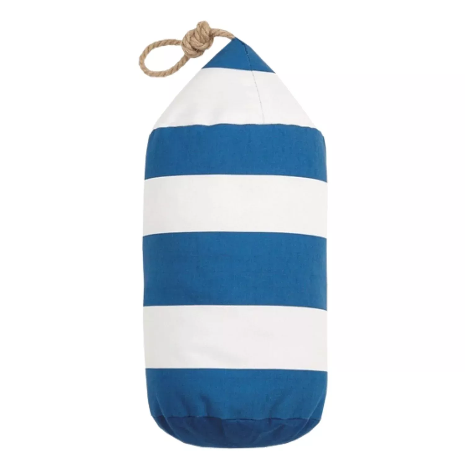 Navy and White Striped Buoy Accent Pillow, 18" x 12"