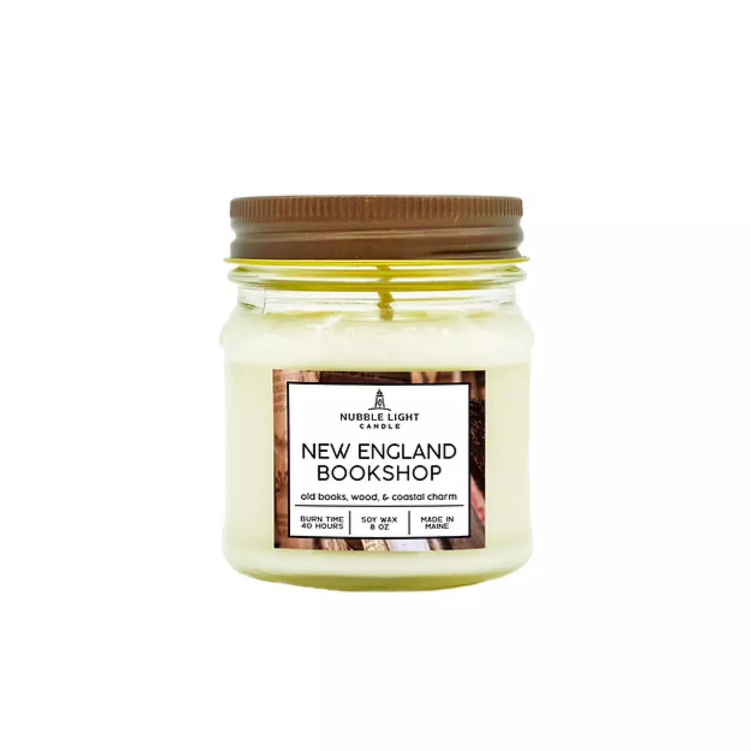 New England Bookshop Scented Soy Candle, 8 oz.