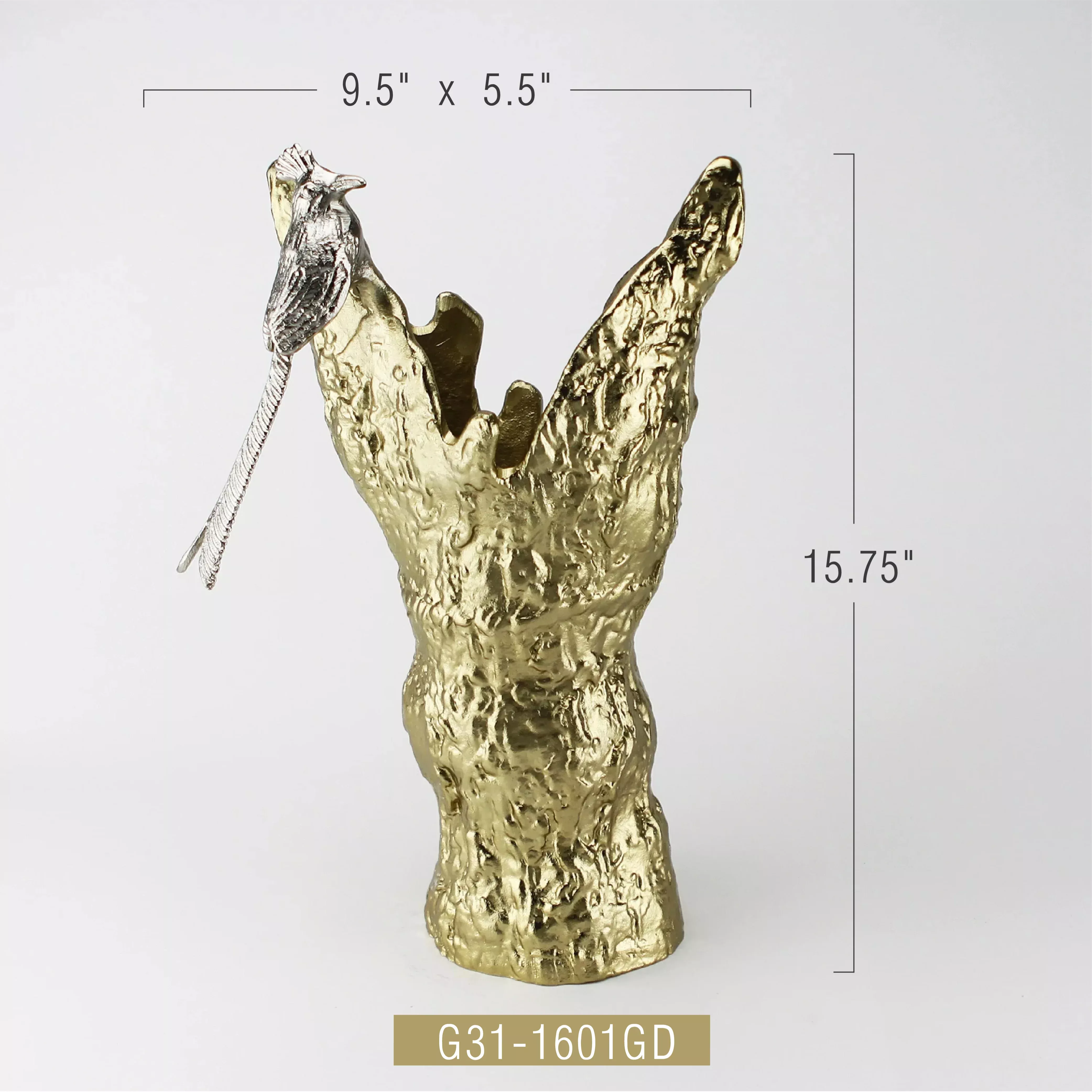 Nickel-Plated Metal Vase
