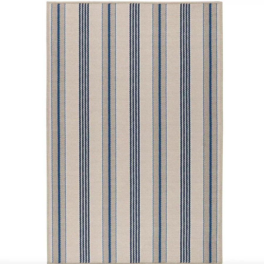 Nimes Ticking Neutral Machine Washable Rug