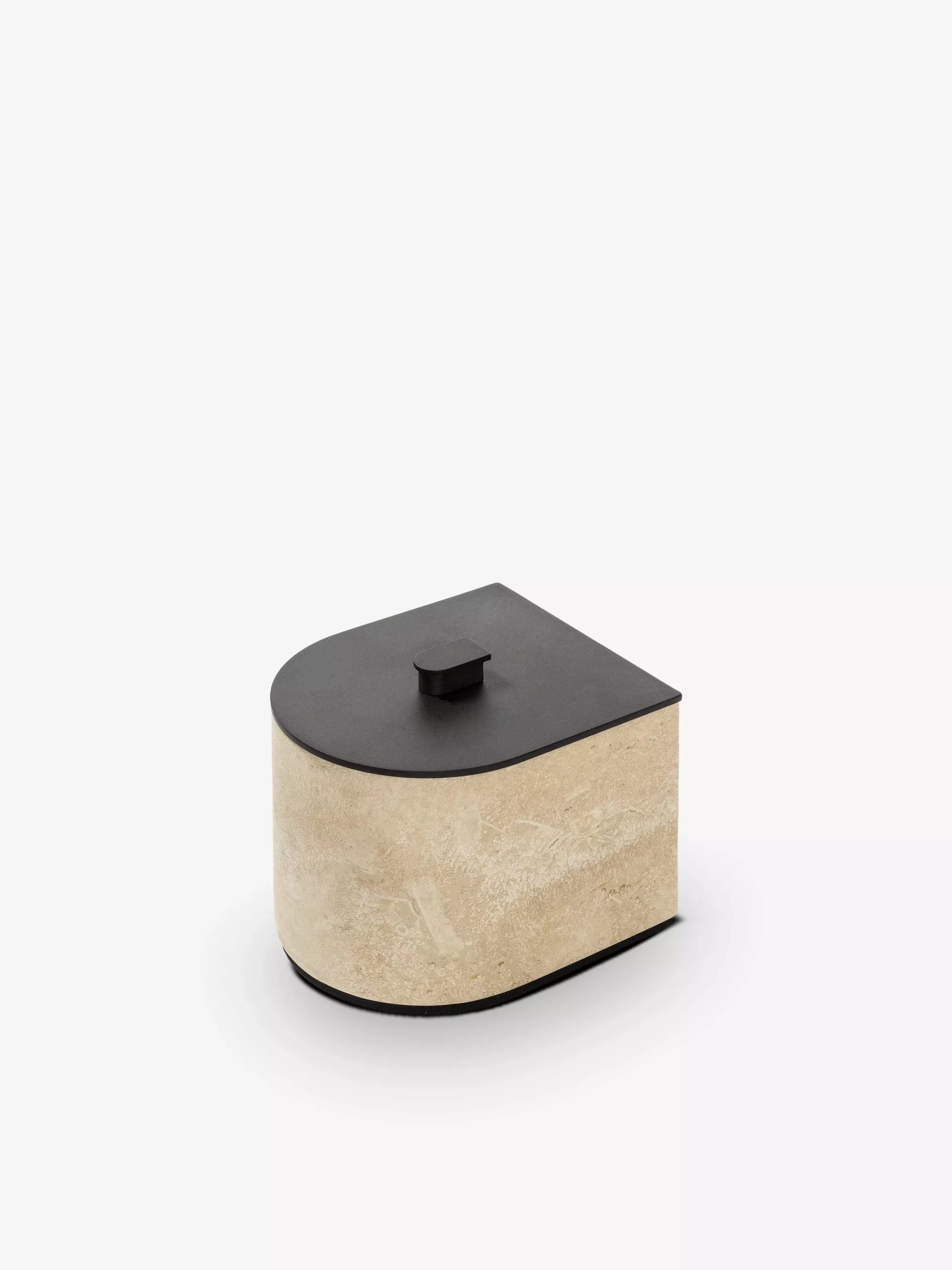 Nobble Marble Large Low Box in Travertino Titanium