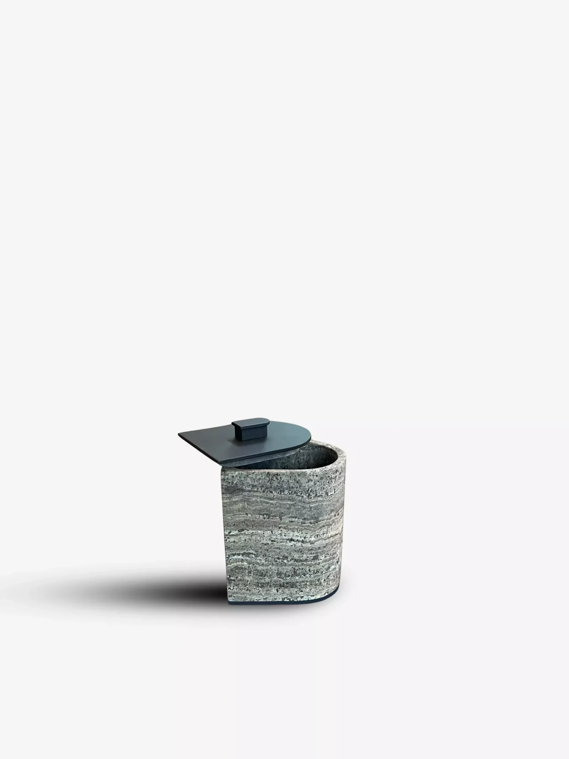 Nobble Marble Small High Box in Travertino Titanium