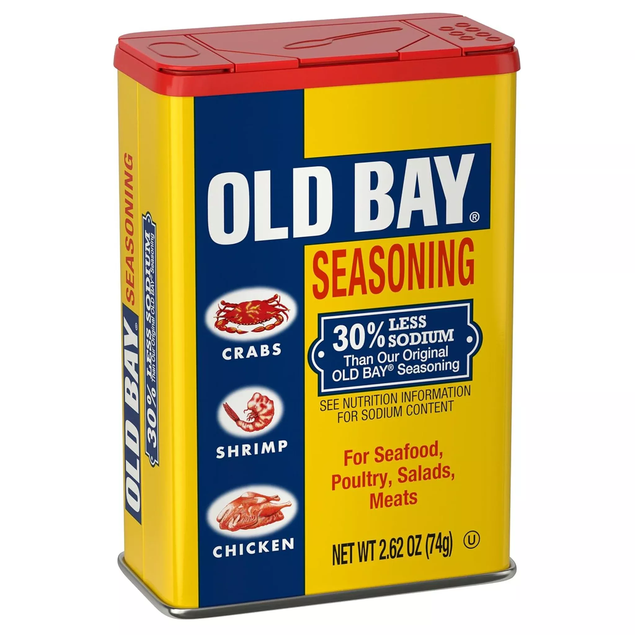 Old Bay Seasoning 30% Less Sodium 2.62oz Tin Can