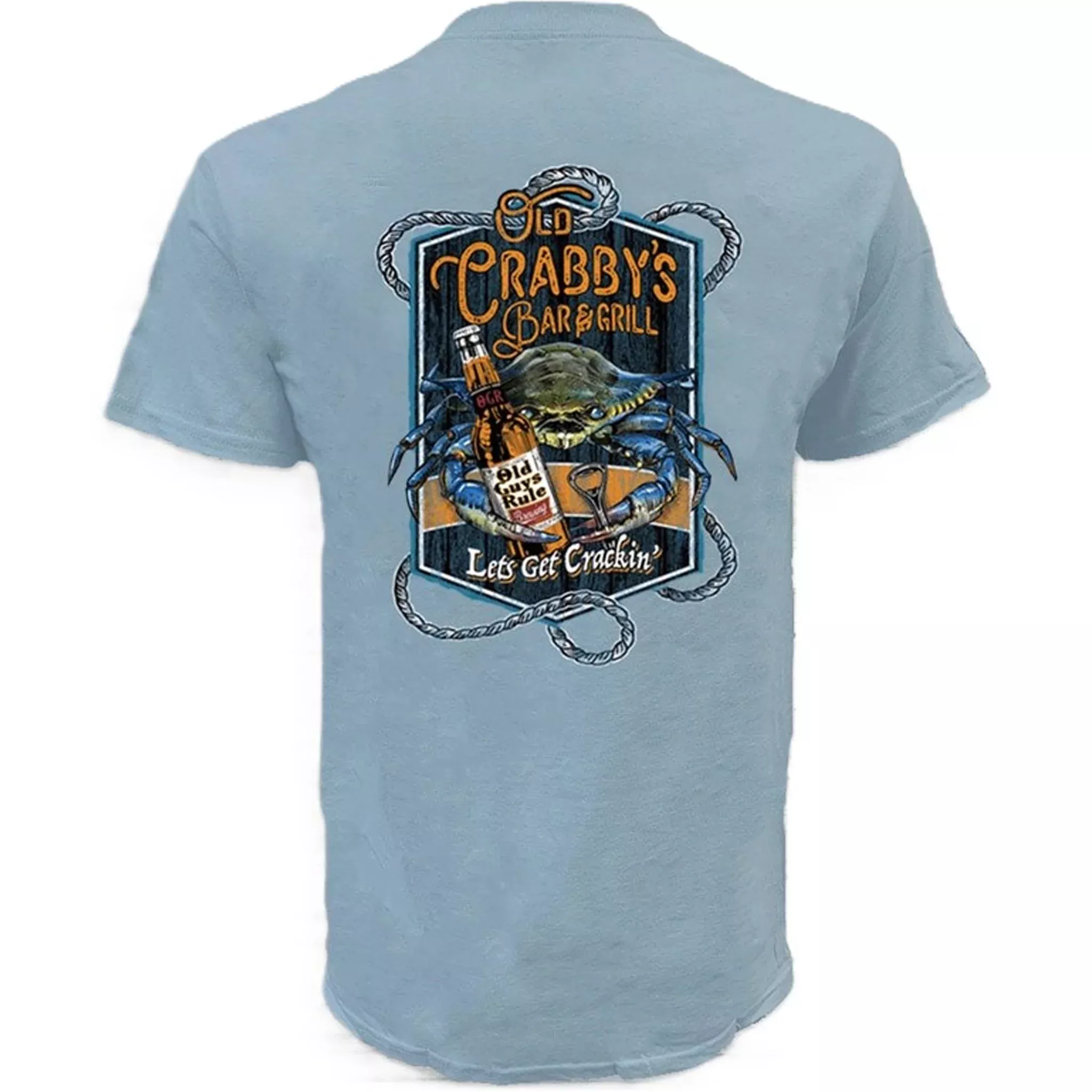 Old Crabby's Old Guys Rule Stone Blue T-Shirt