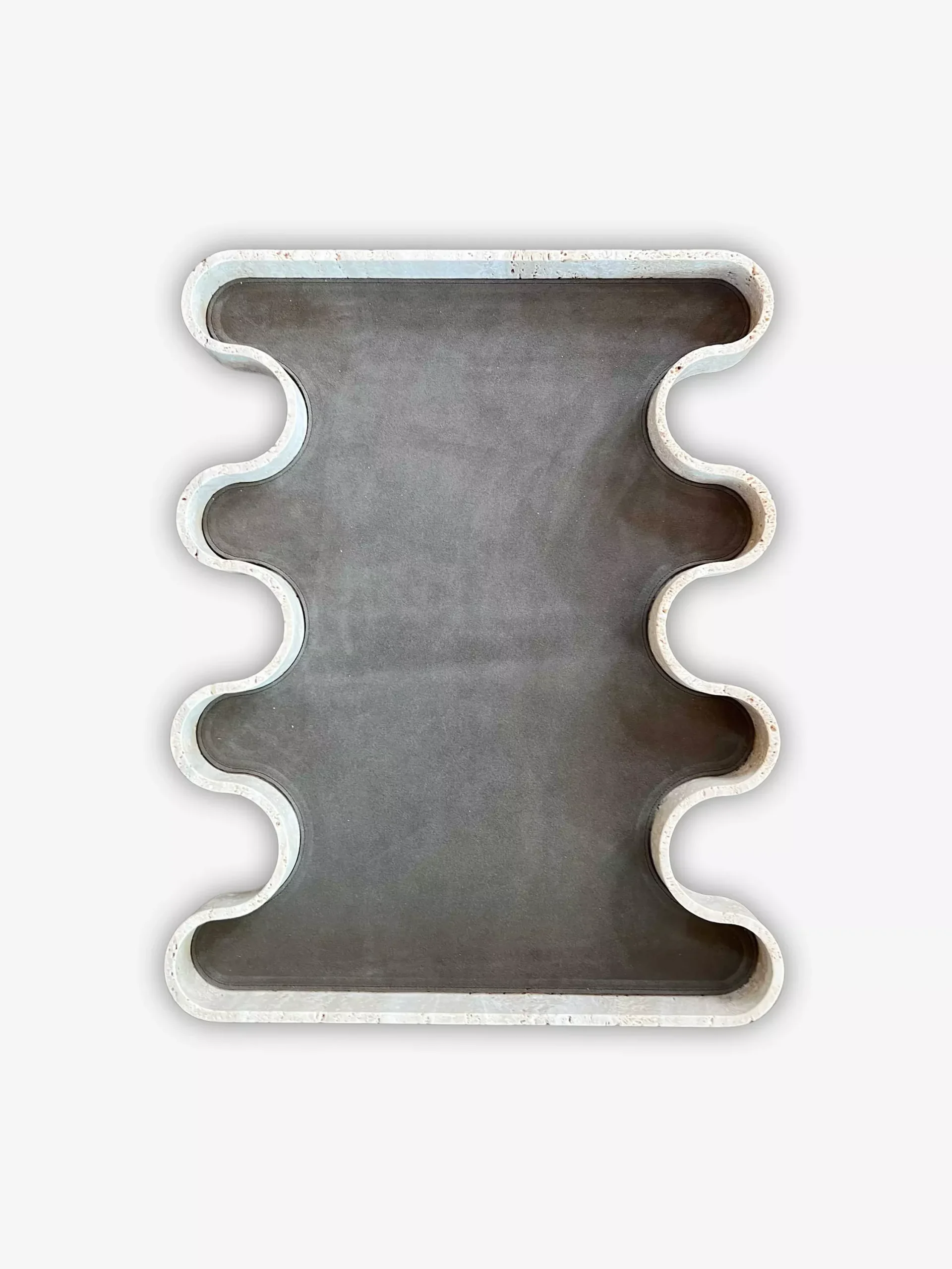 Ossicle Large Marble Tray in Sage Suede Calfskin