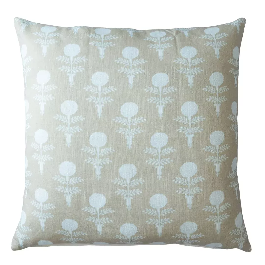 Oyster Block Print Pillow 22"