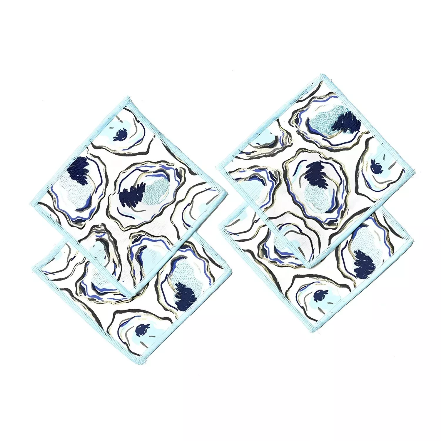 Oyster Print Cocktail Napkins, Set of 4