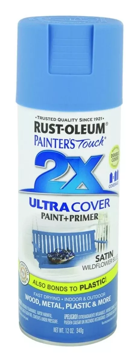 Painter's Touch 2X Spray Paint, Satin Wildflower Blue, 12-oz.