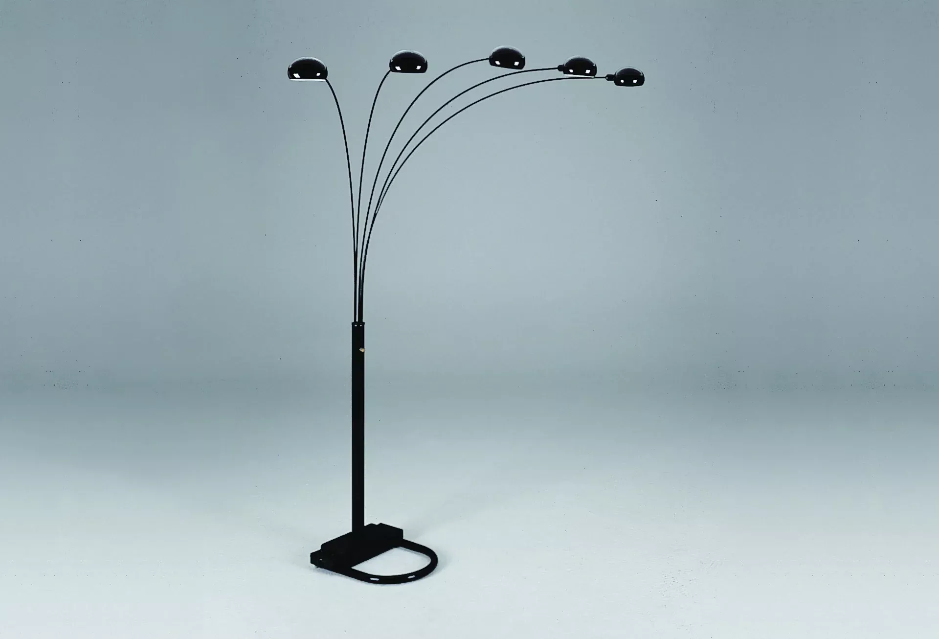 Peacock Shade Floor Lamp Black 82 H
