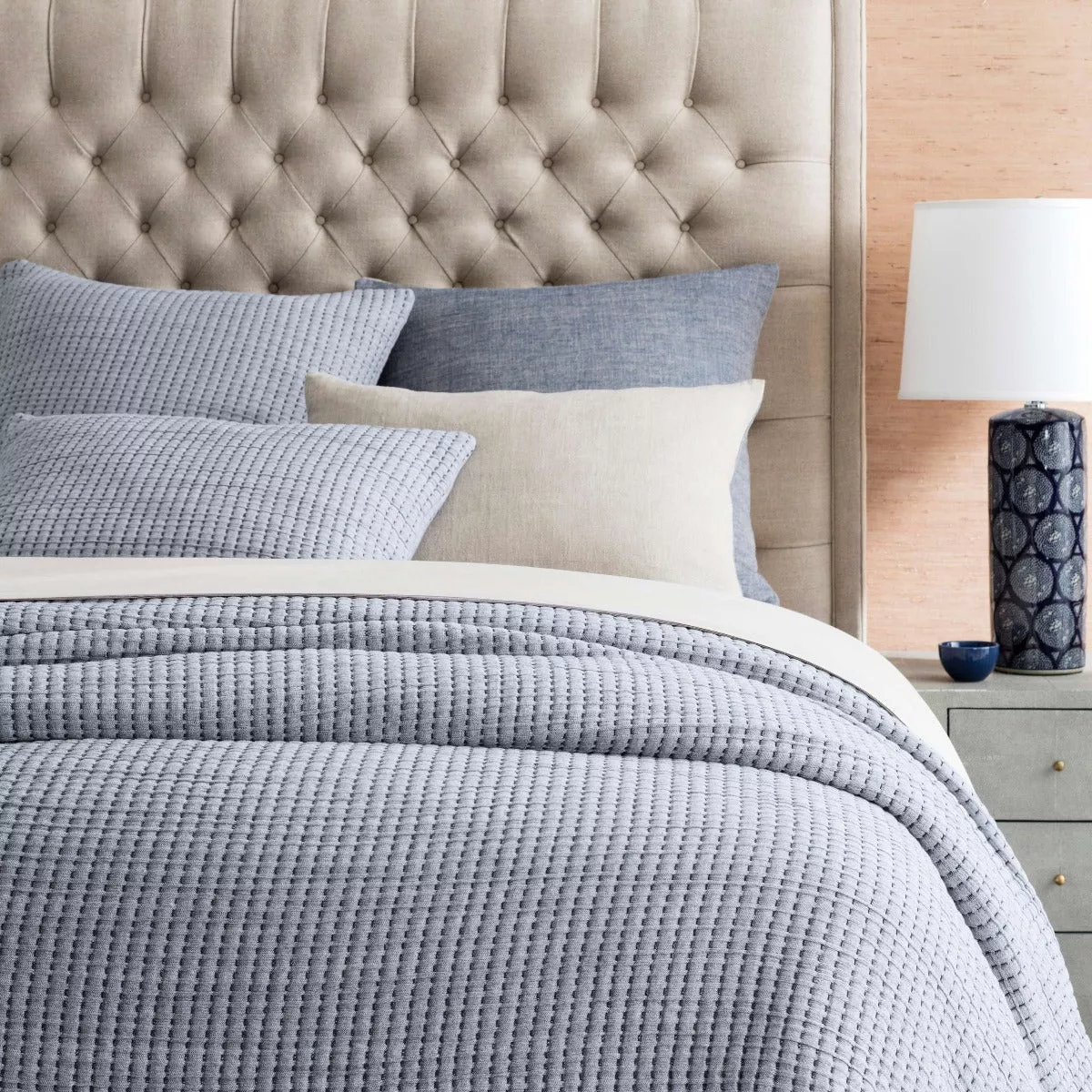 Pick Stitch Navy Matelasse Coverlet