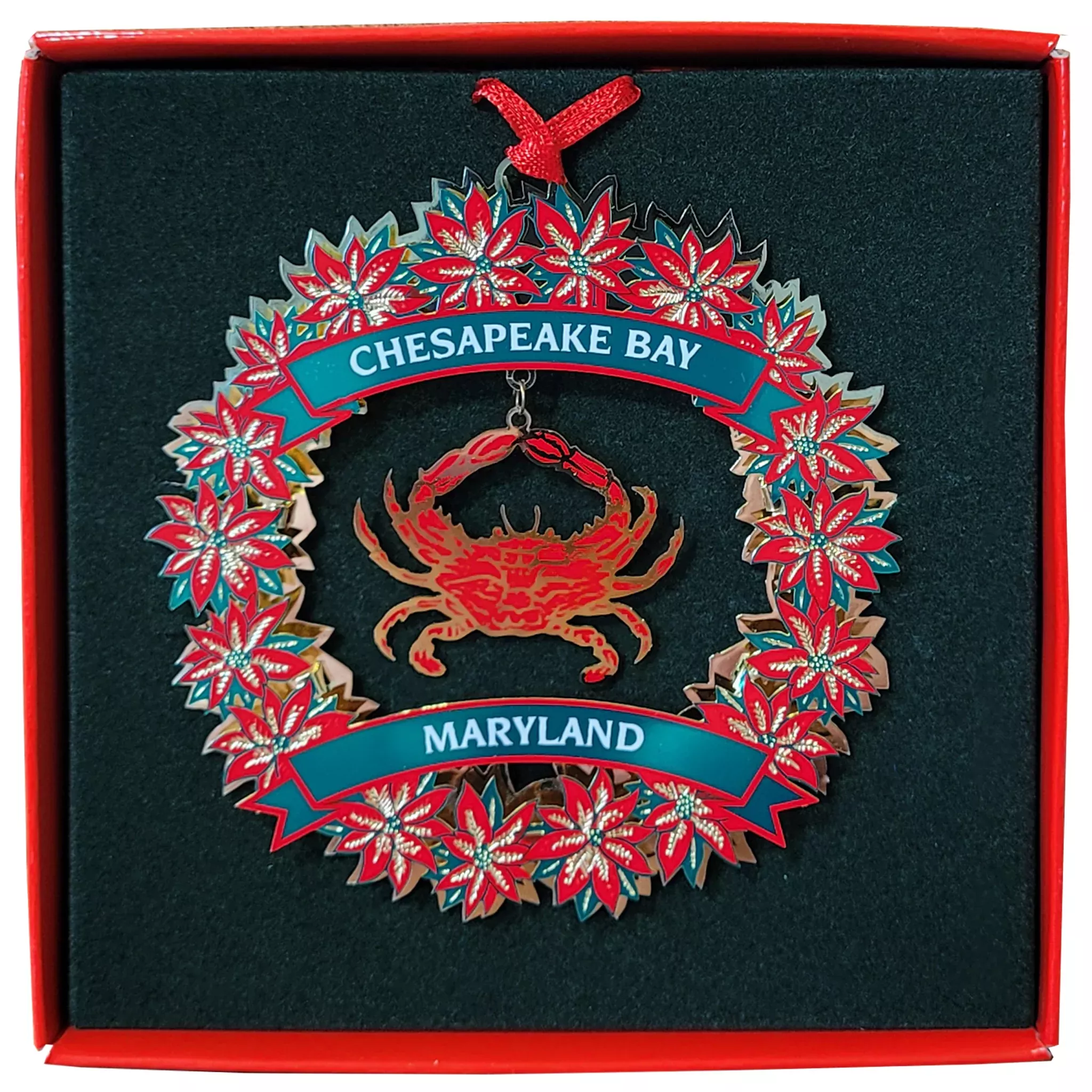 Poinsettia Wreath Ornament