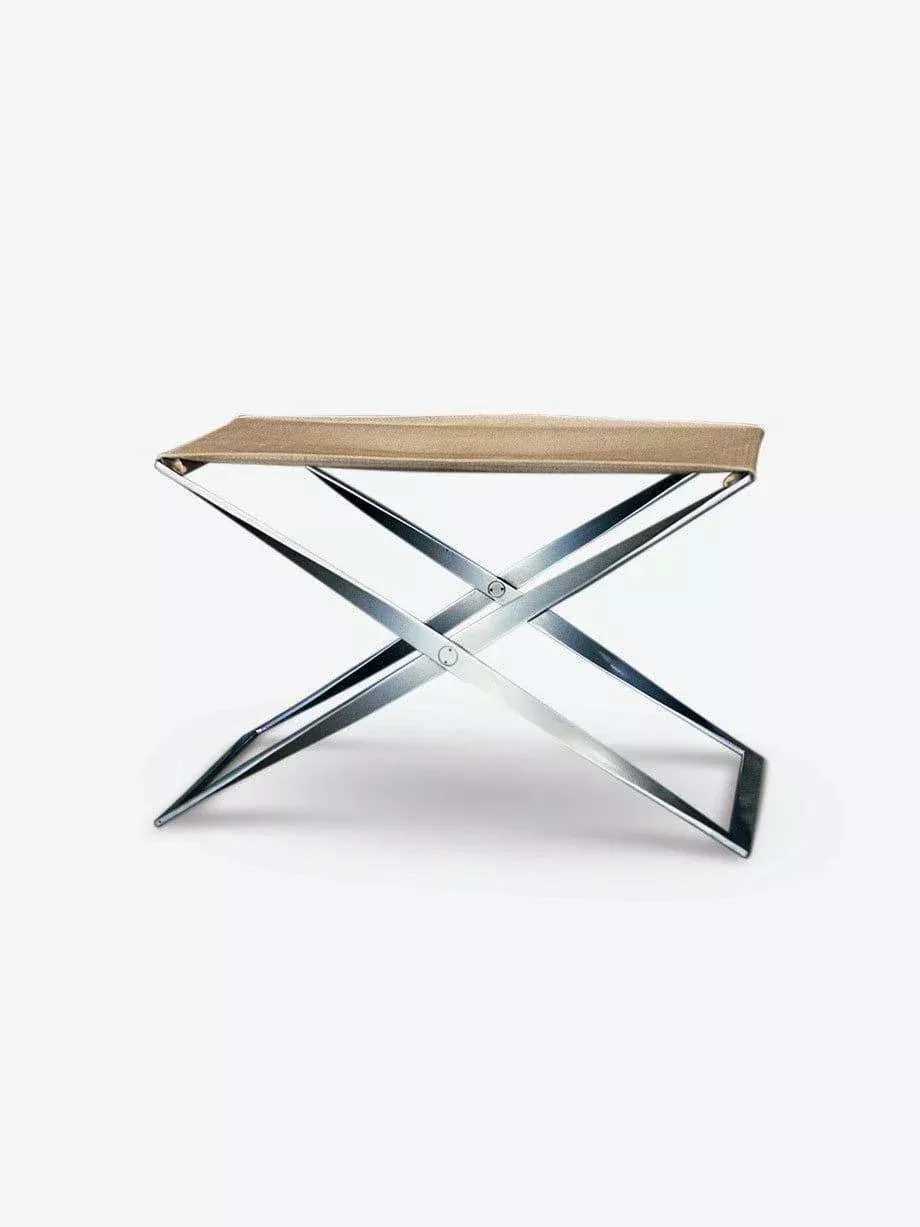 Poul Kjaerholm PK91 Folding Stool in Rustic Leather