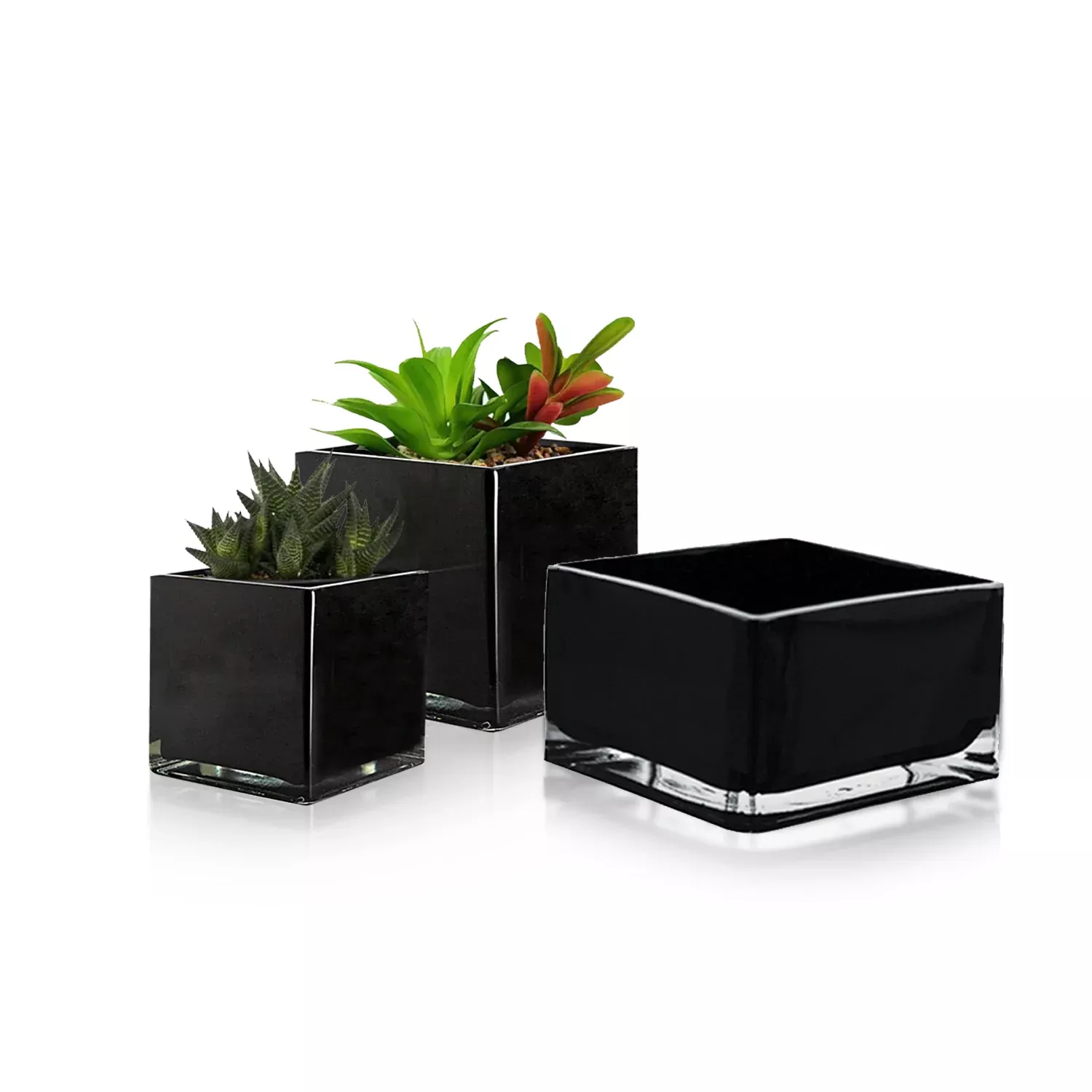 Premium Layered Black Glass Square