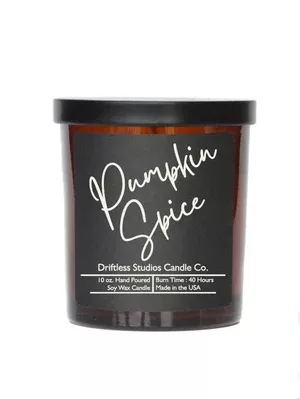 Pumpkin Spice Scented Fall Soy Wax Candle - 10oz Jar + Lid
