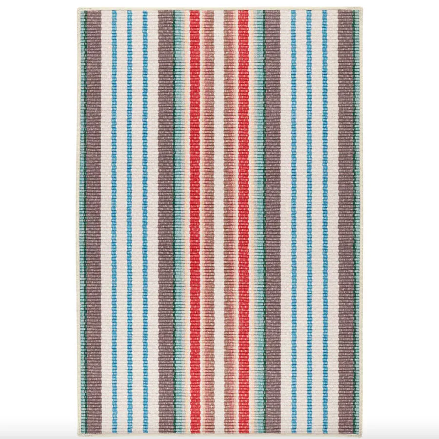 Ranch Stripe Multi Machine Washable Rug