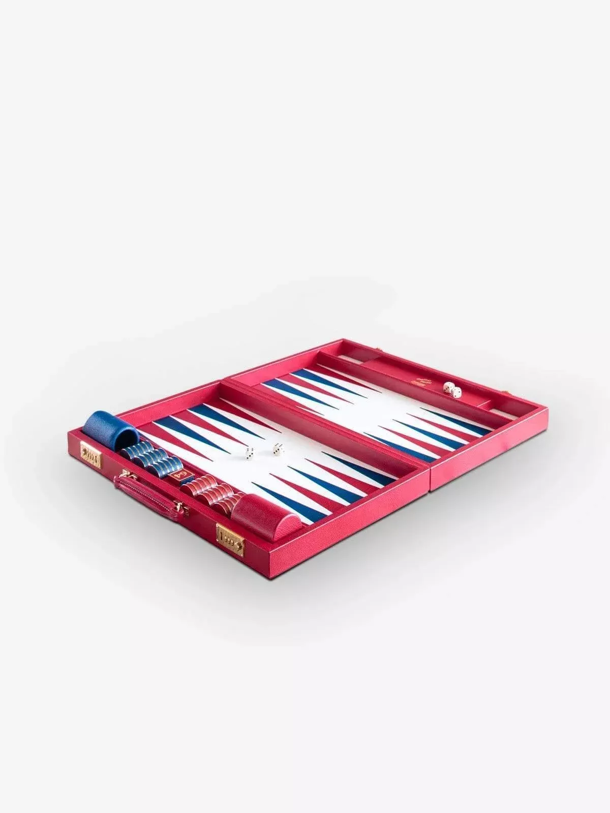 Red and Navy Leather Backgammon Board