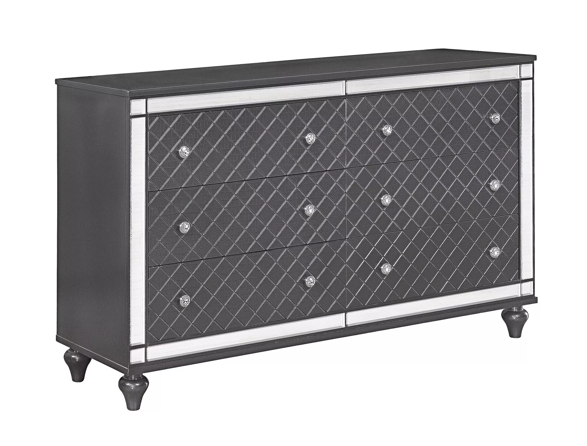 Refino 6 Drawers Dresser In Gray