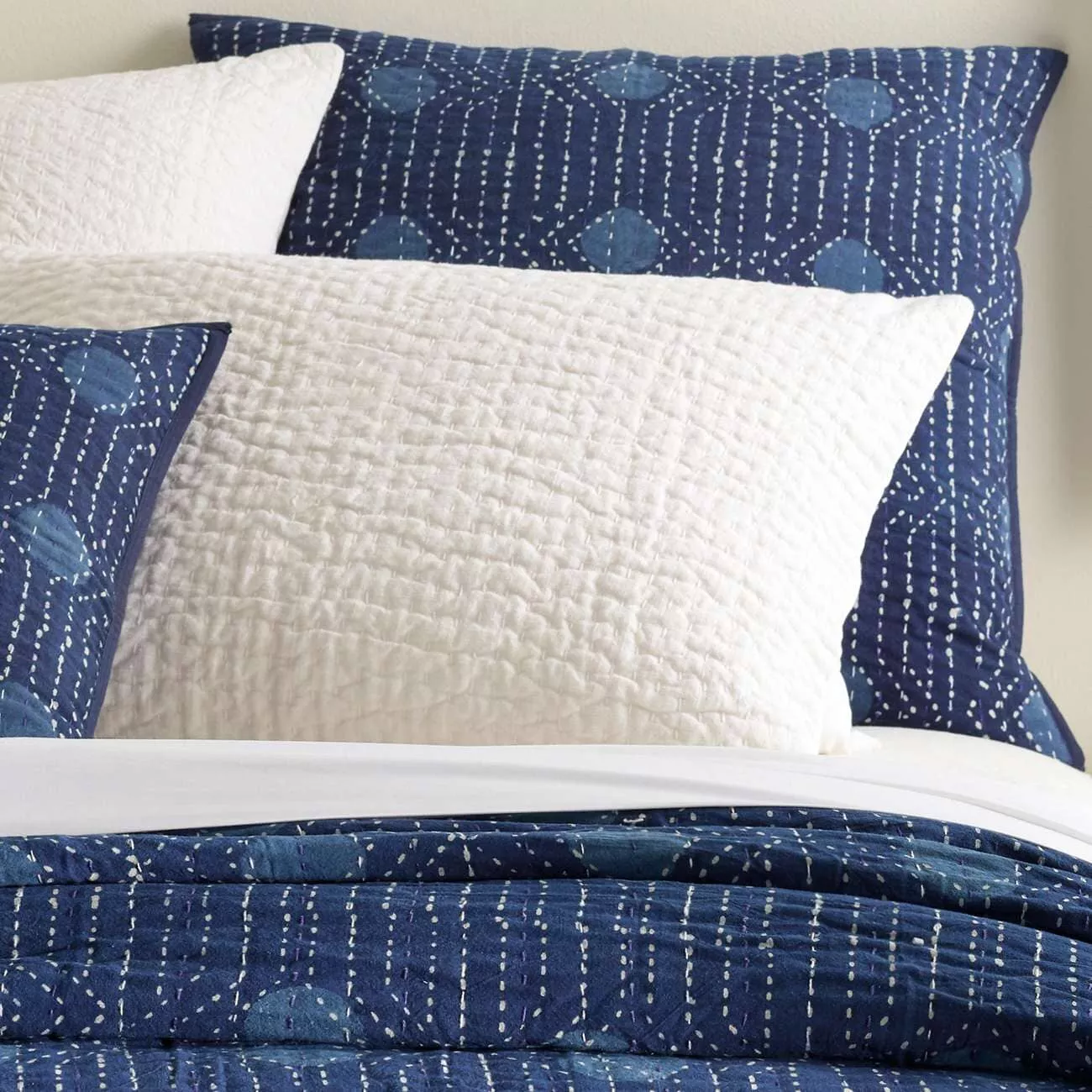 Resist Dot Indigo Sham