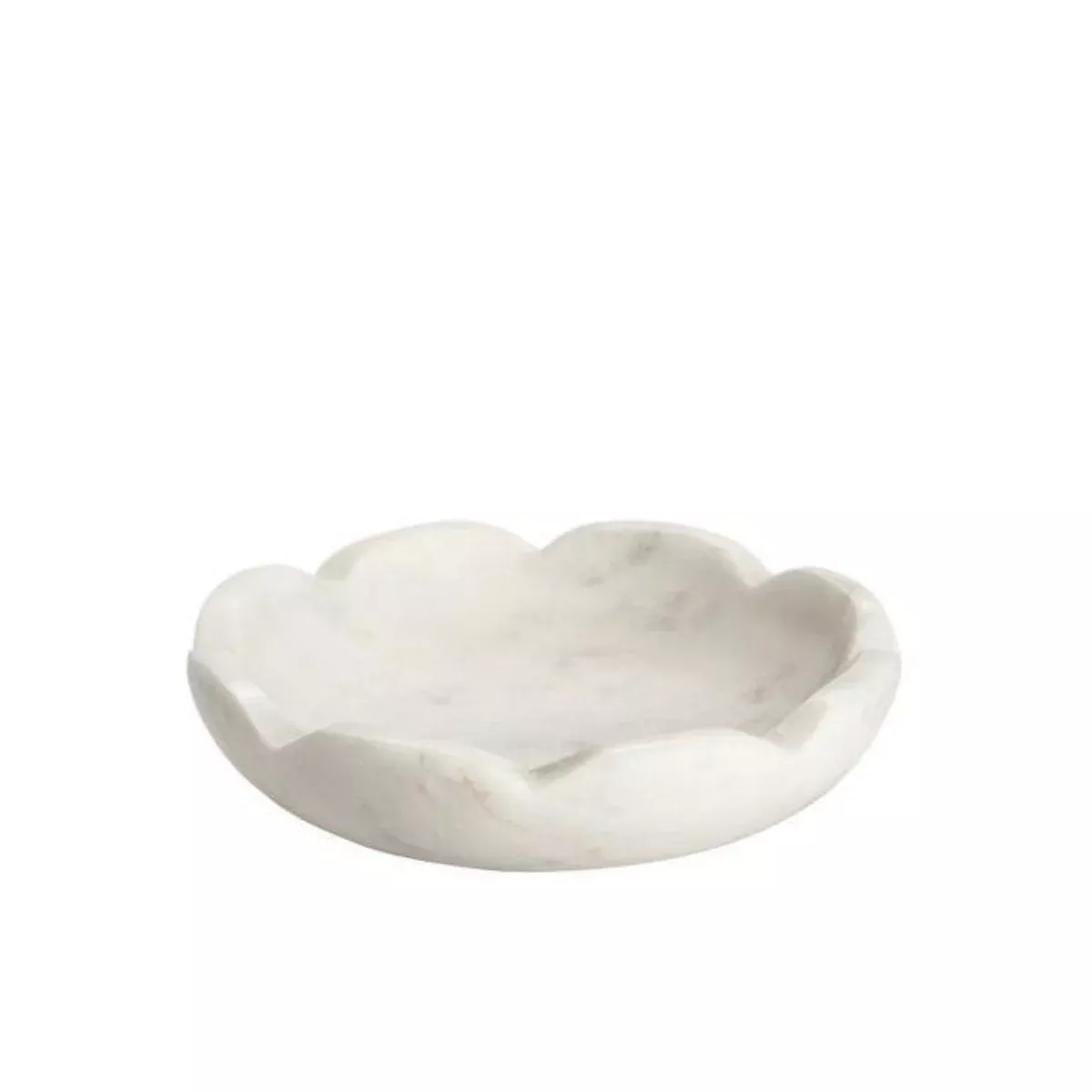 Round Marble Scalloped Bowl