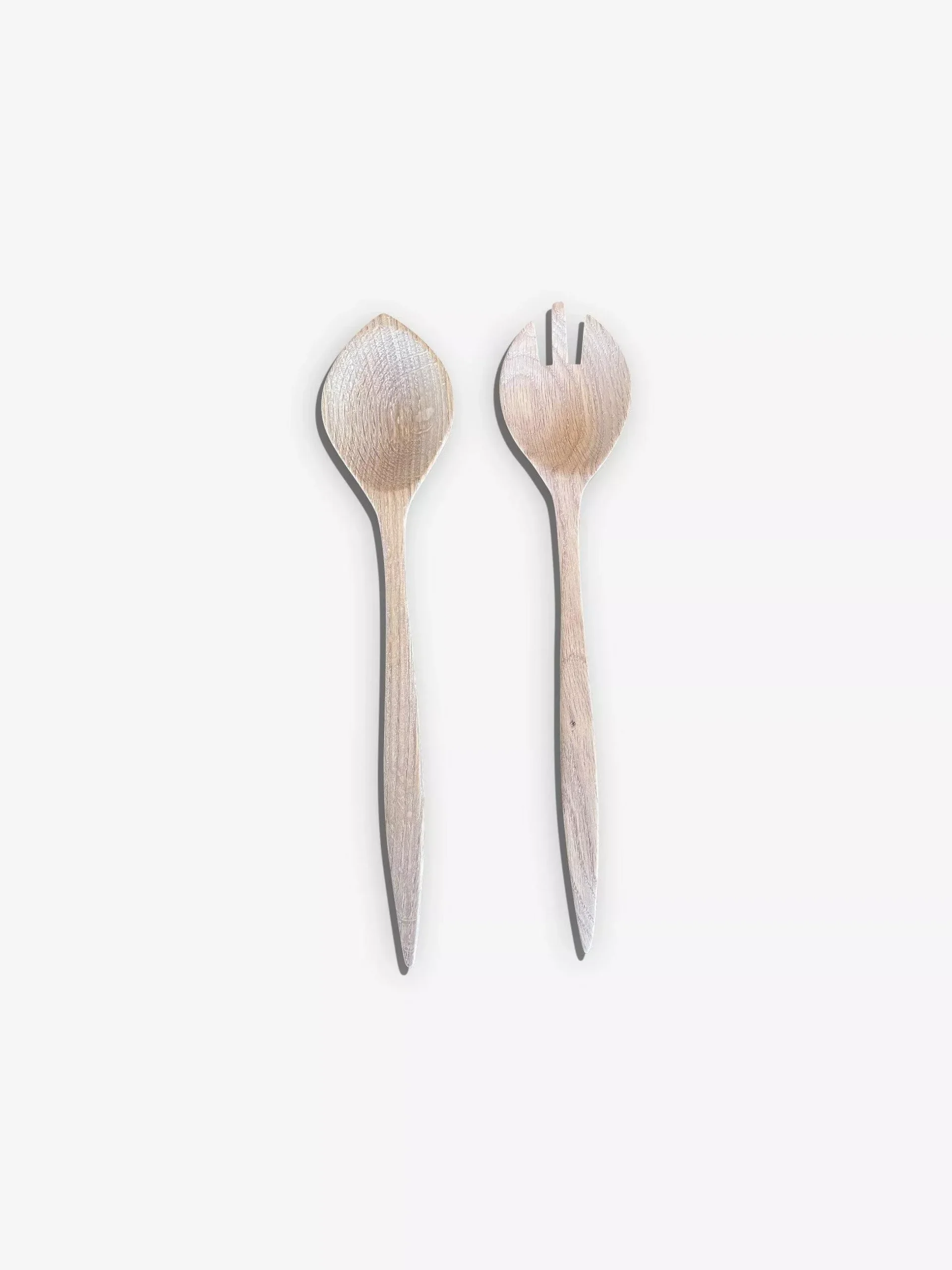 Salad Server Duo in White Oak