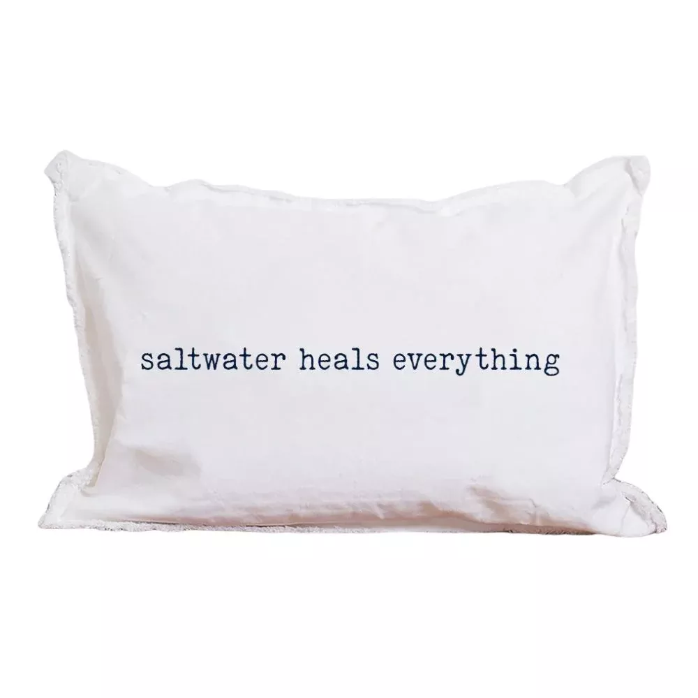 Saltwater Heals Everything Lumbar Pillow, 12 x 18