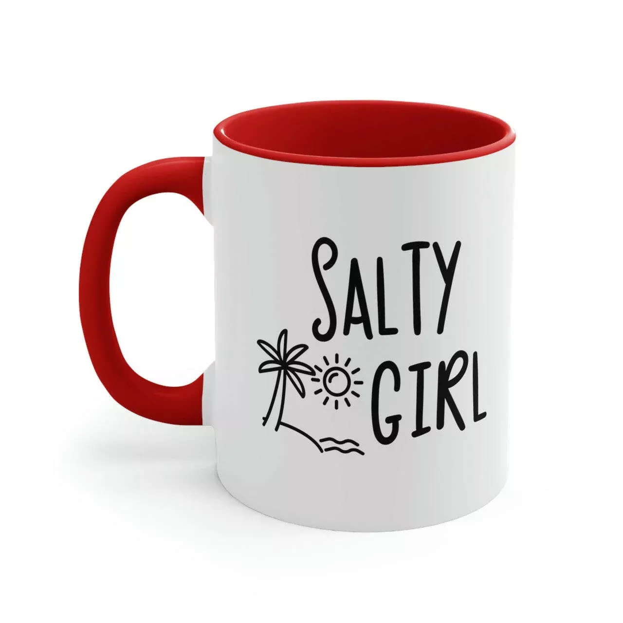 Salty Girl Ceramic Beach Coffee Mug, 5 Colors