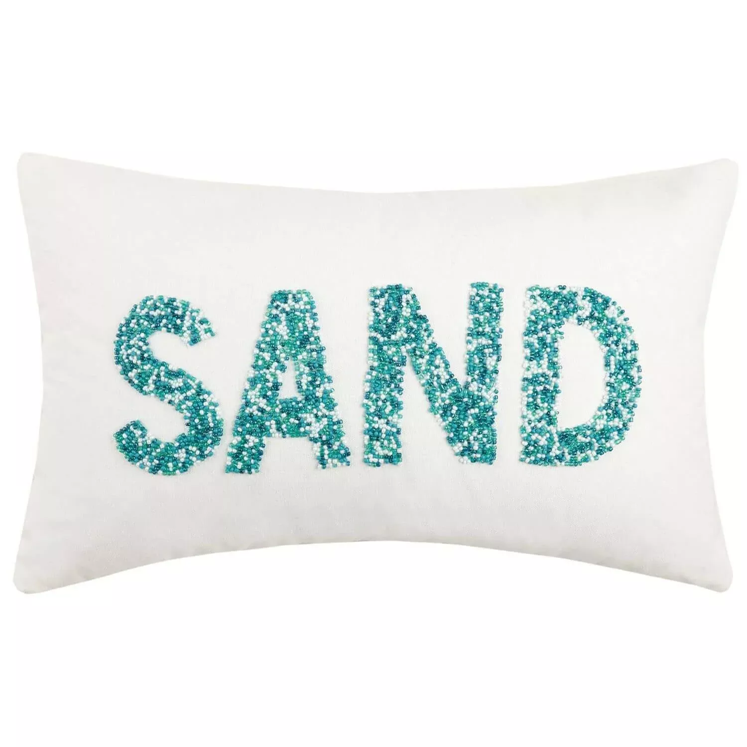 Sand Beaded Throw Pillow, Teal, 20" x 12"