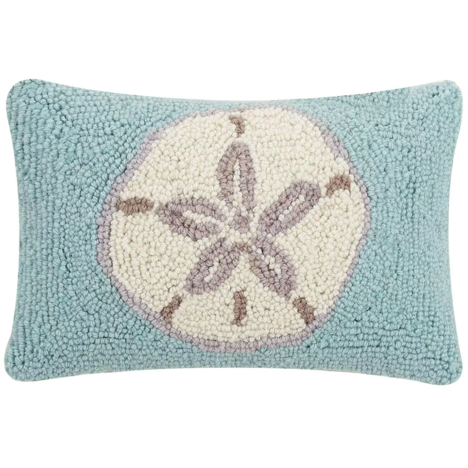 Sand Dollar Accent Pillow, Hook Throw Pillow, 12" x 8"