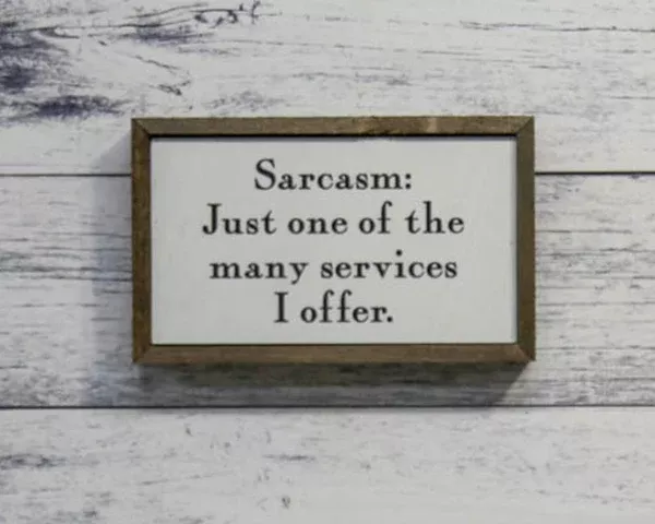 "Sarcasm" 10x6 Wall Art Sign