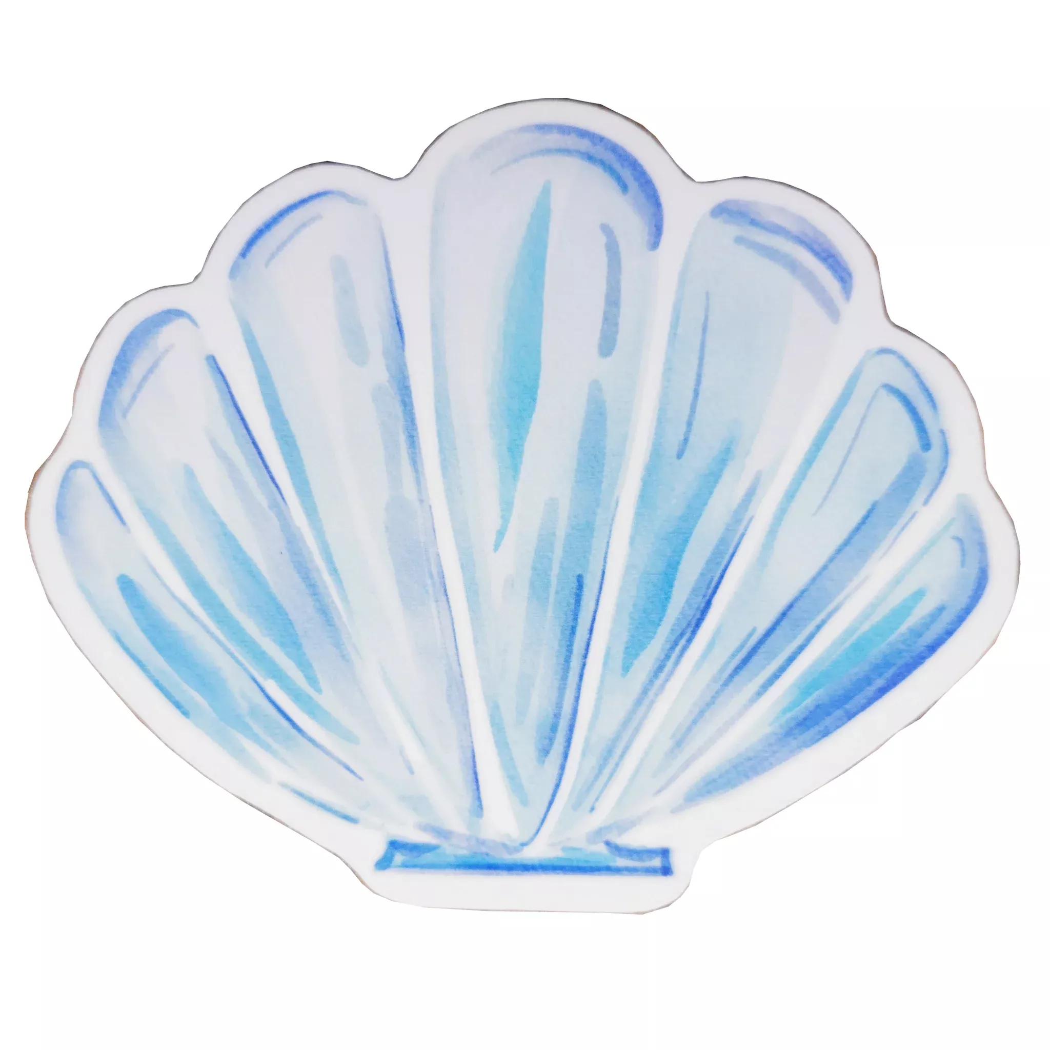 Scallop Seashell Watercolor Vinyl Sticker