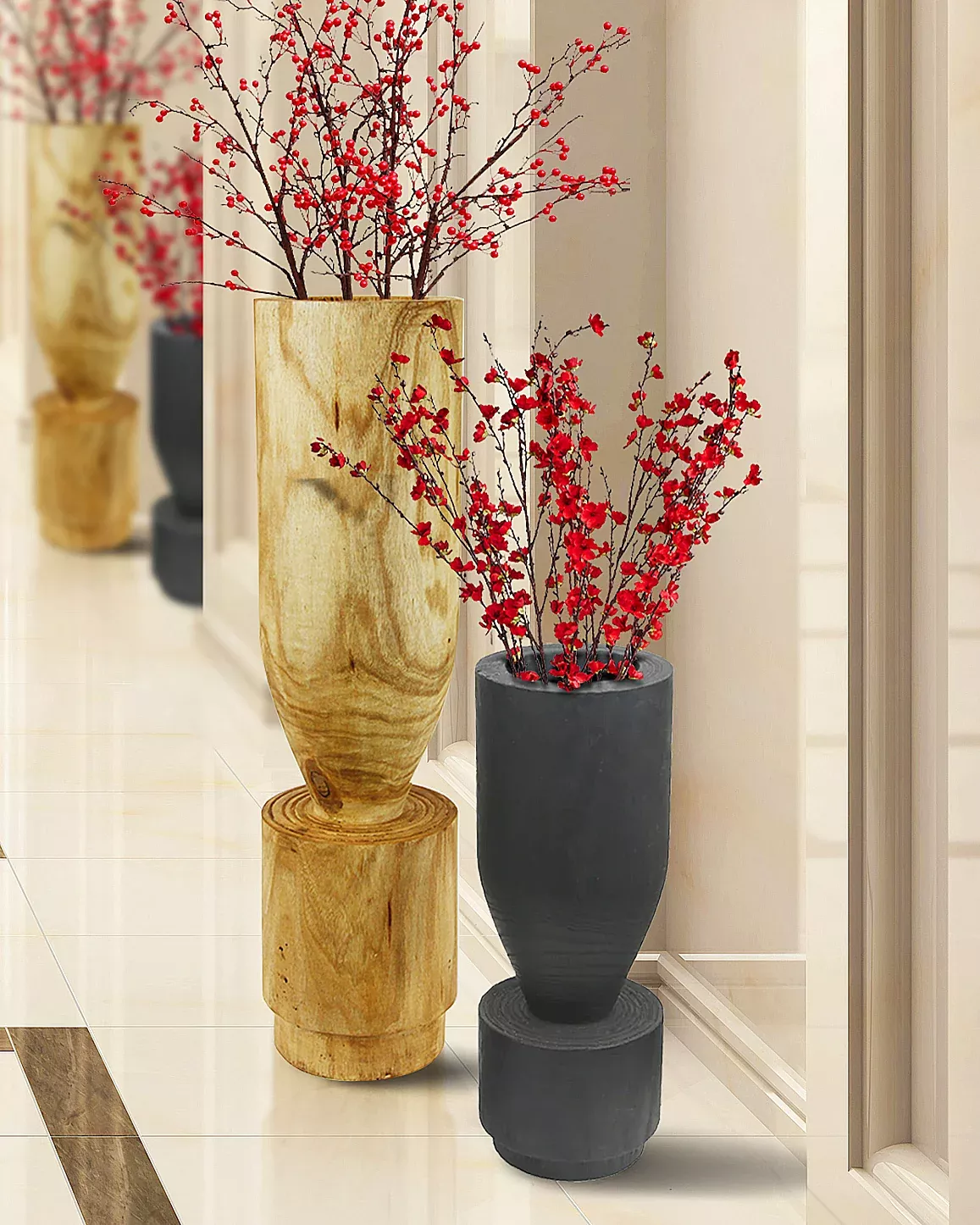 Sculptural Wood Vase