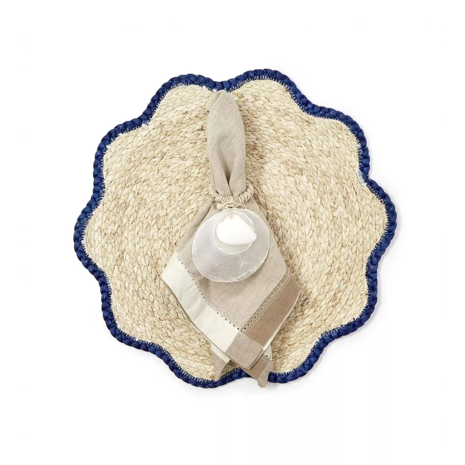 Seagrass Scalloped Edge Placemats, Set of 4