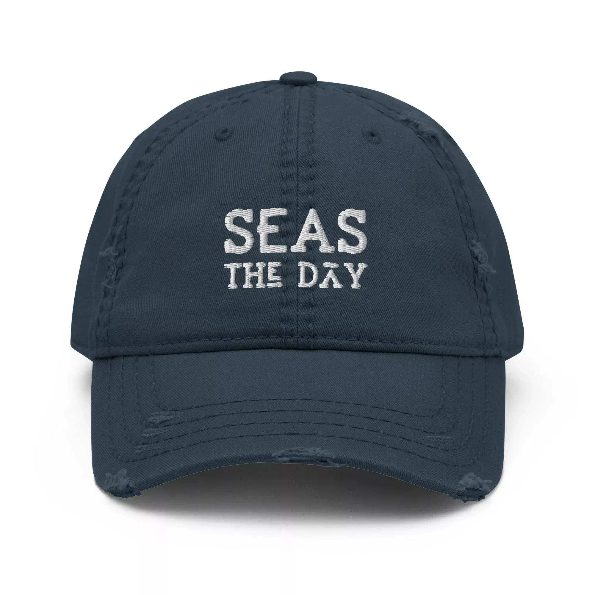 Seas The Day Distressed Hat, Baseball Cap